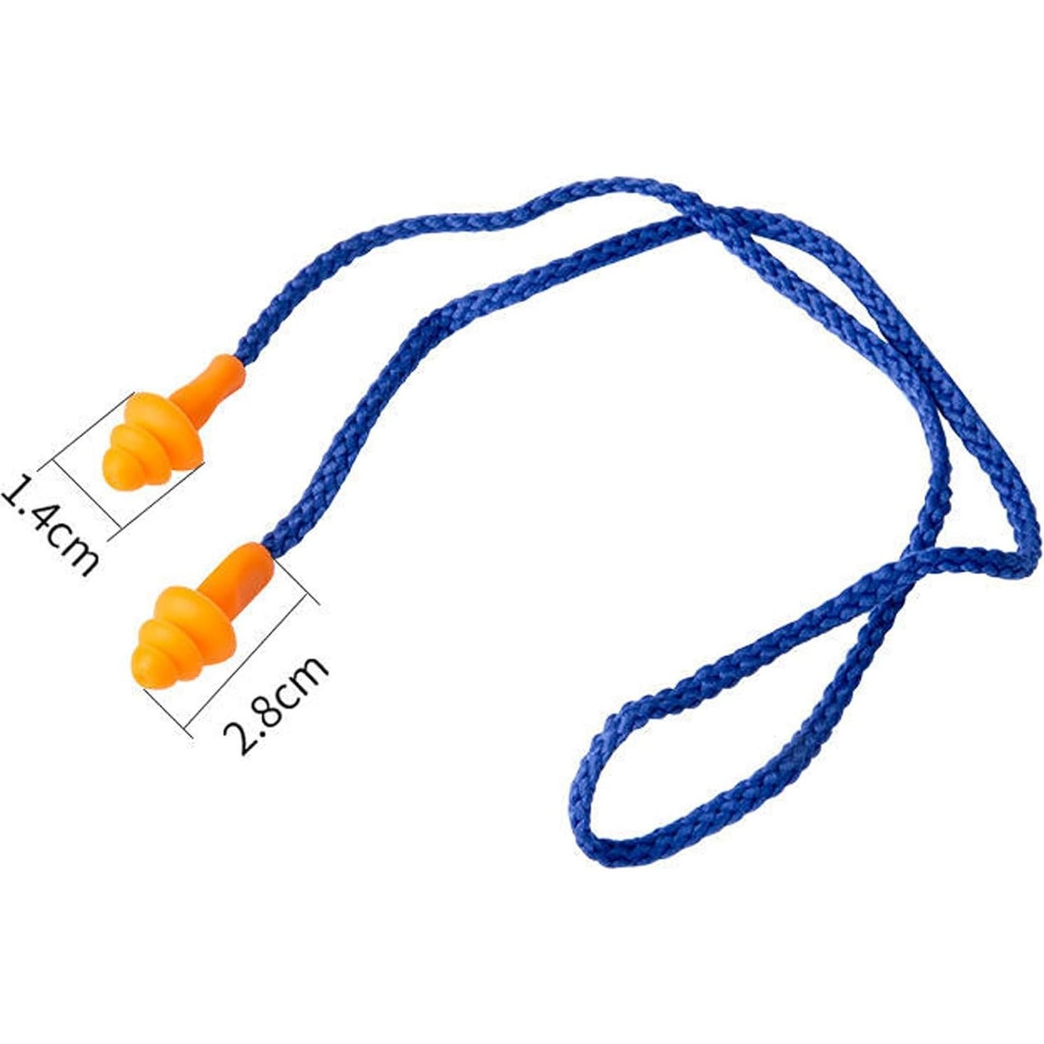 5 Pares de Tapones para Oídos de Silicona con Cuerda - Genérico