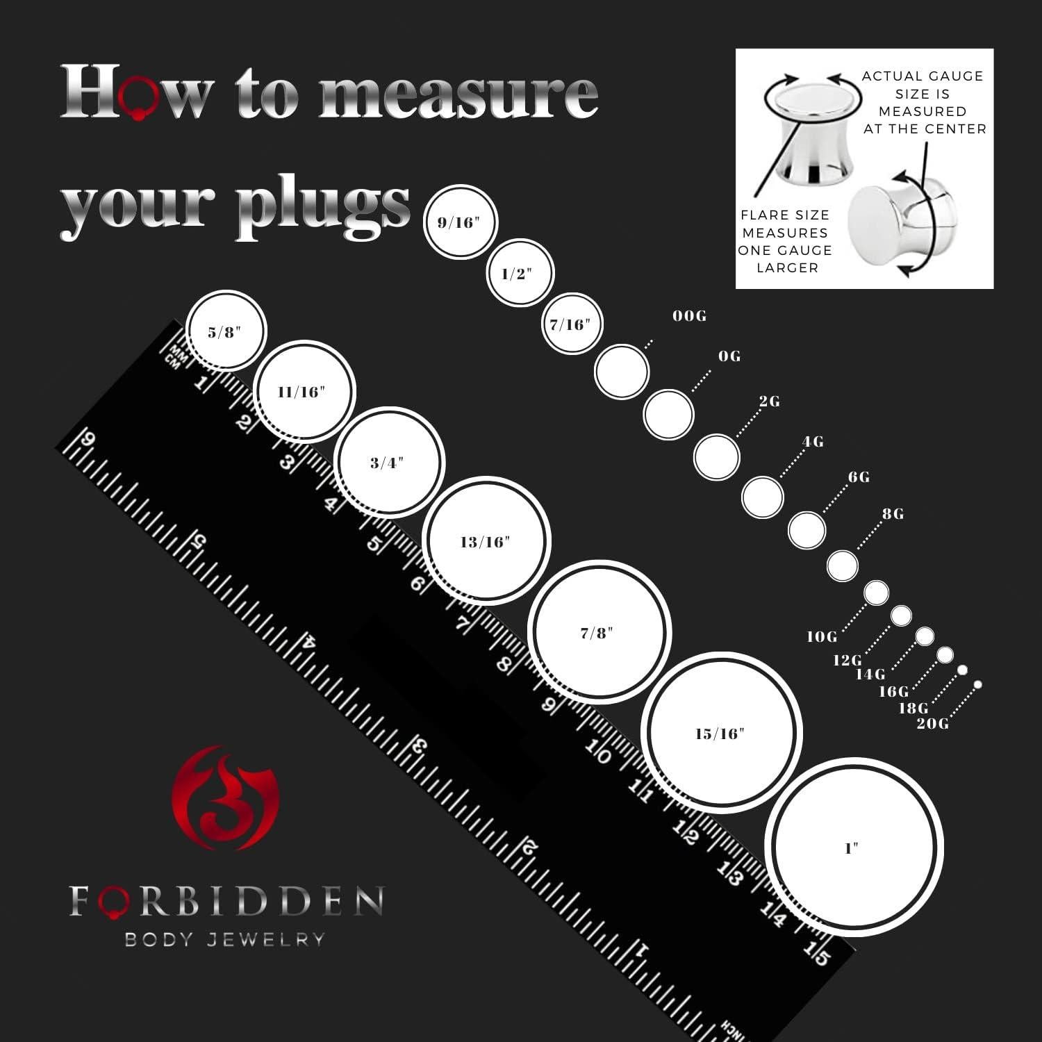 Tapones de Acero Quirúrgico 316L Joyas Corporales Prohibidas 8mm