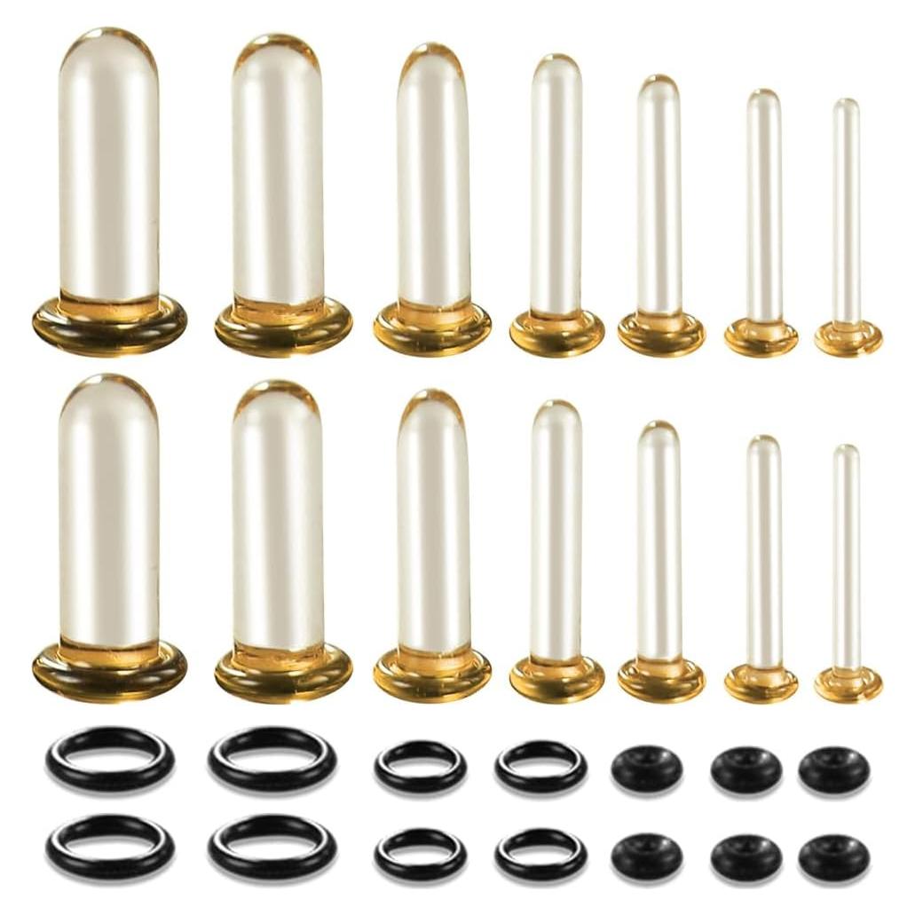 Kit de Estiramiento de Orejas BOKABOO 14G-2G Vidrio 24 Piezas