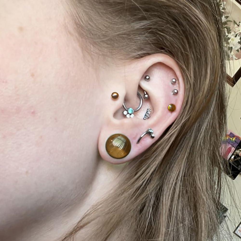 Kit de Estiramiento de Orejas BOKABOO 14G-2G Vidrio 24 Piezas