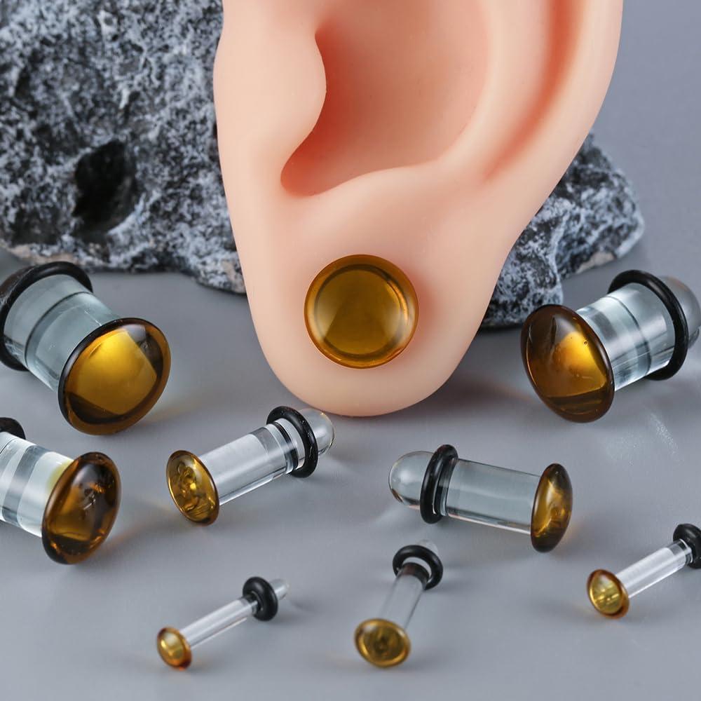 Kit de Estiramiento de Orejas BOKABOO 14G-2G Vidrio 24 Piezas