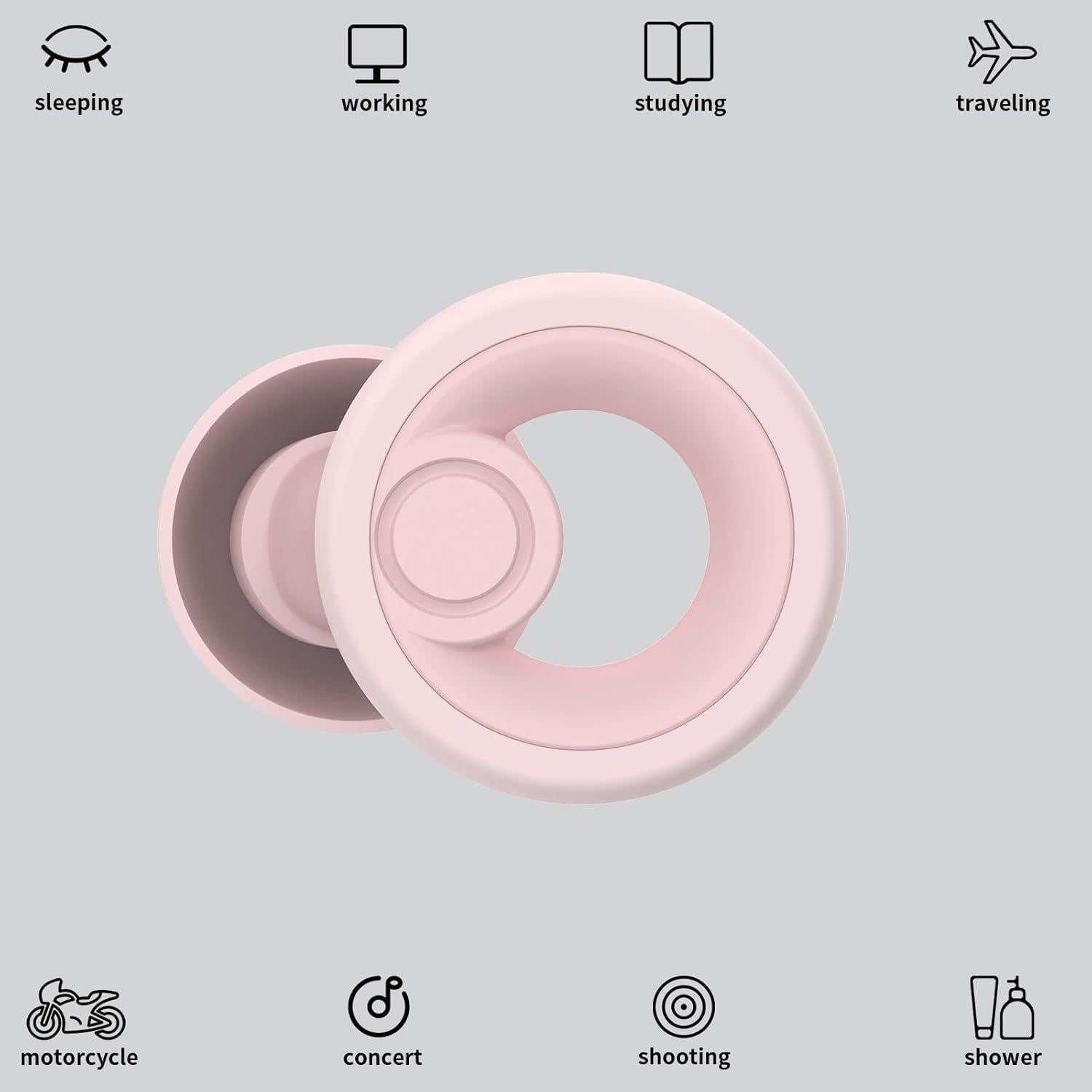 Tapones para Oídos JAYINE Silicona Reutilizables -30dB 8 Tamaños