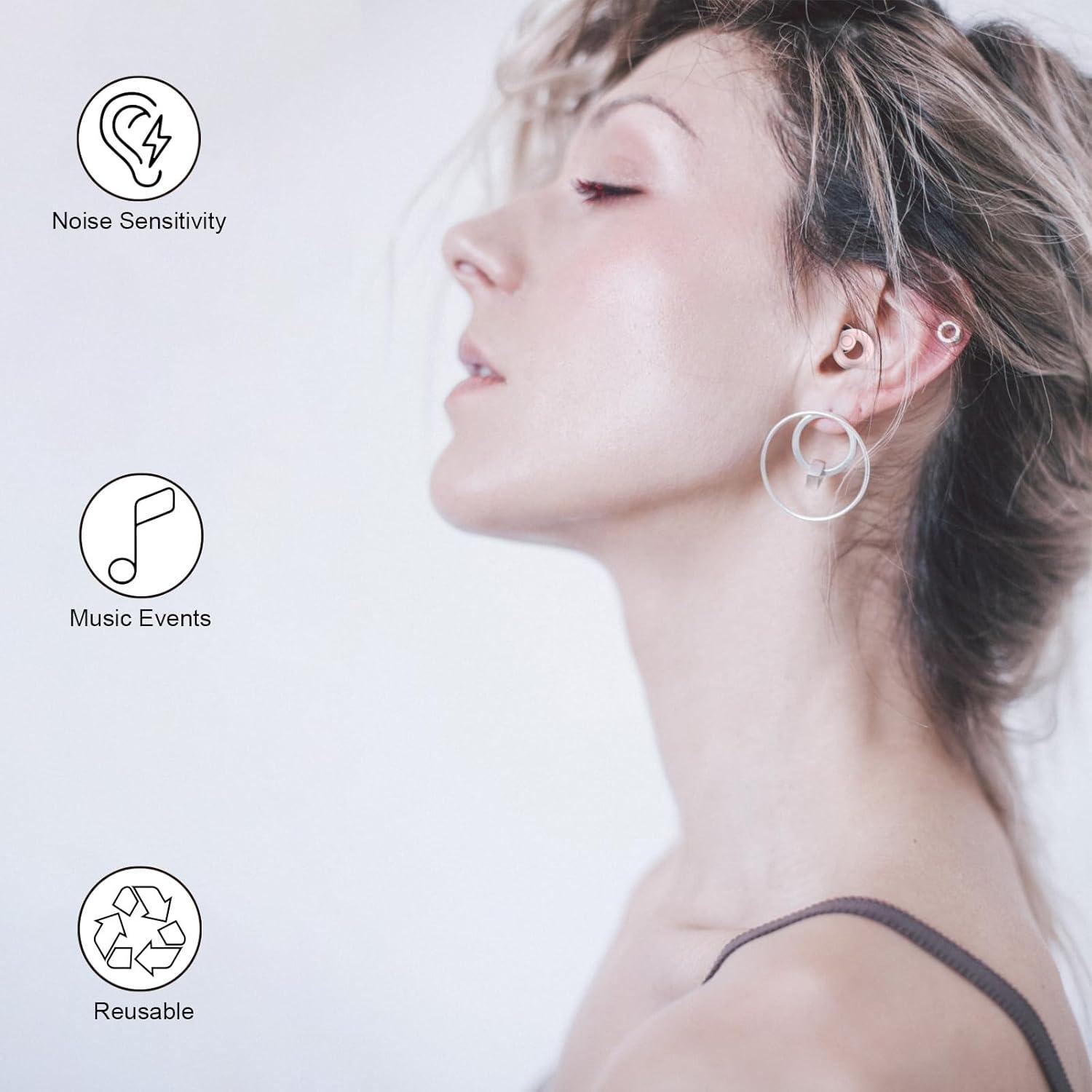 Tapones para Oídos JAYINE Silicona Reutilizables -30dB 8 Tamaños