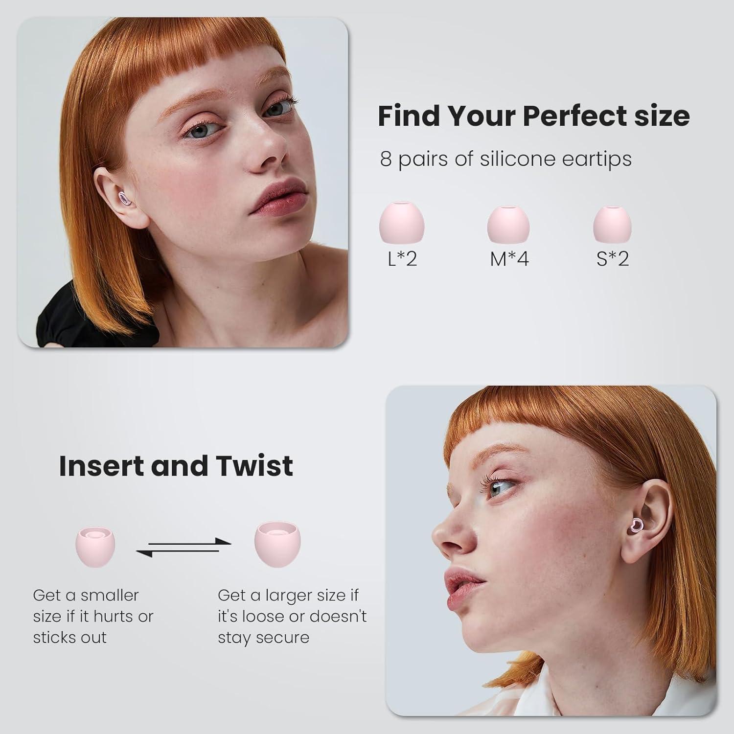 Tapones para oídos JUSTRVN PNC226 Rosa - 2 pares reutilizables