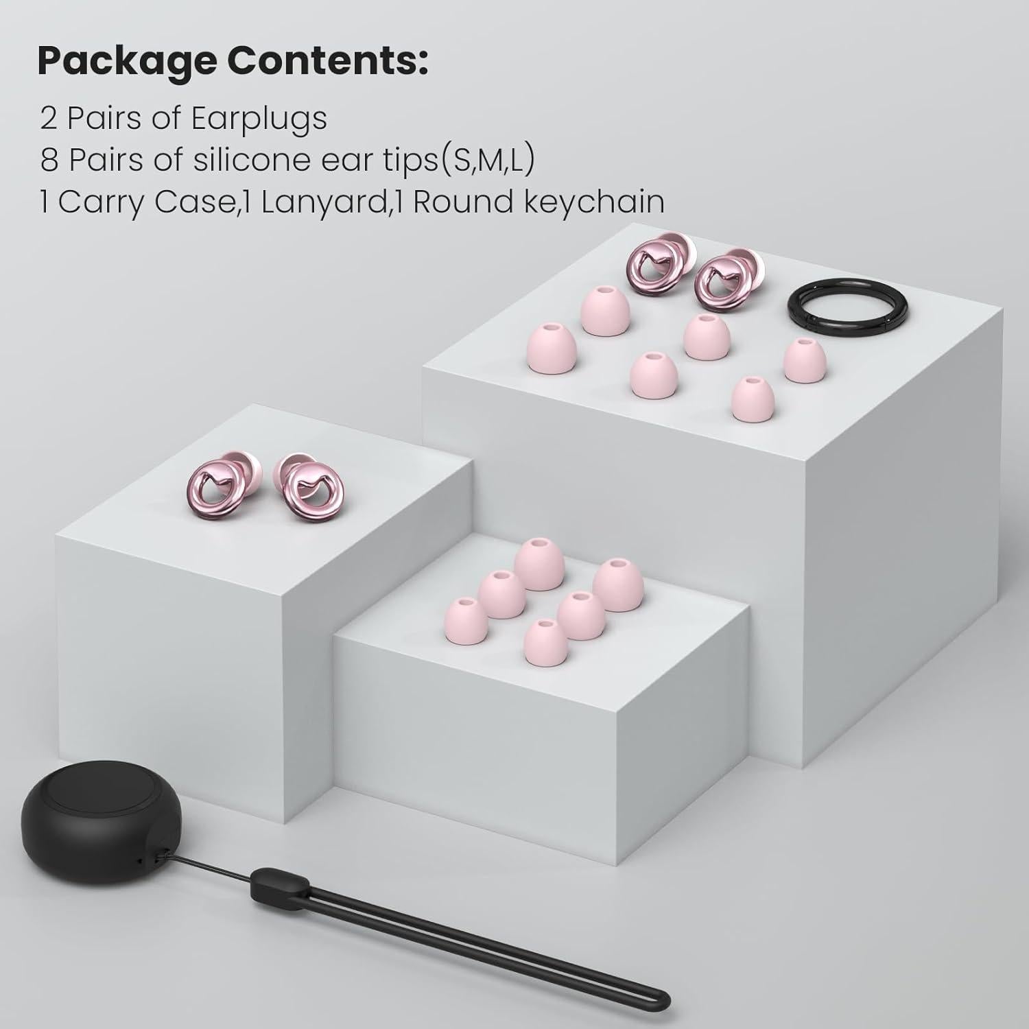 Tapones para oídos JUSTRVN PNC226 Rosa - 2 pares reutilizables