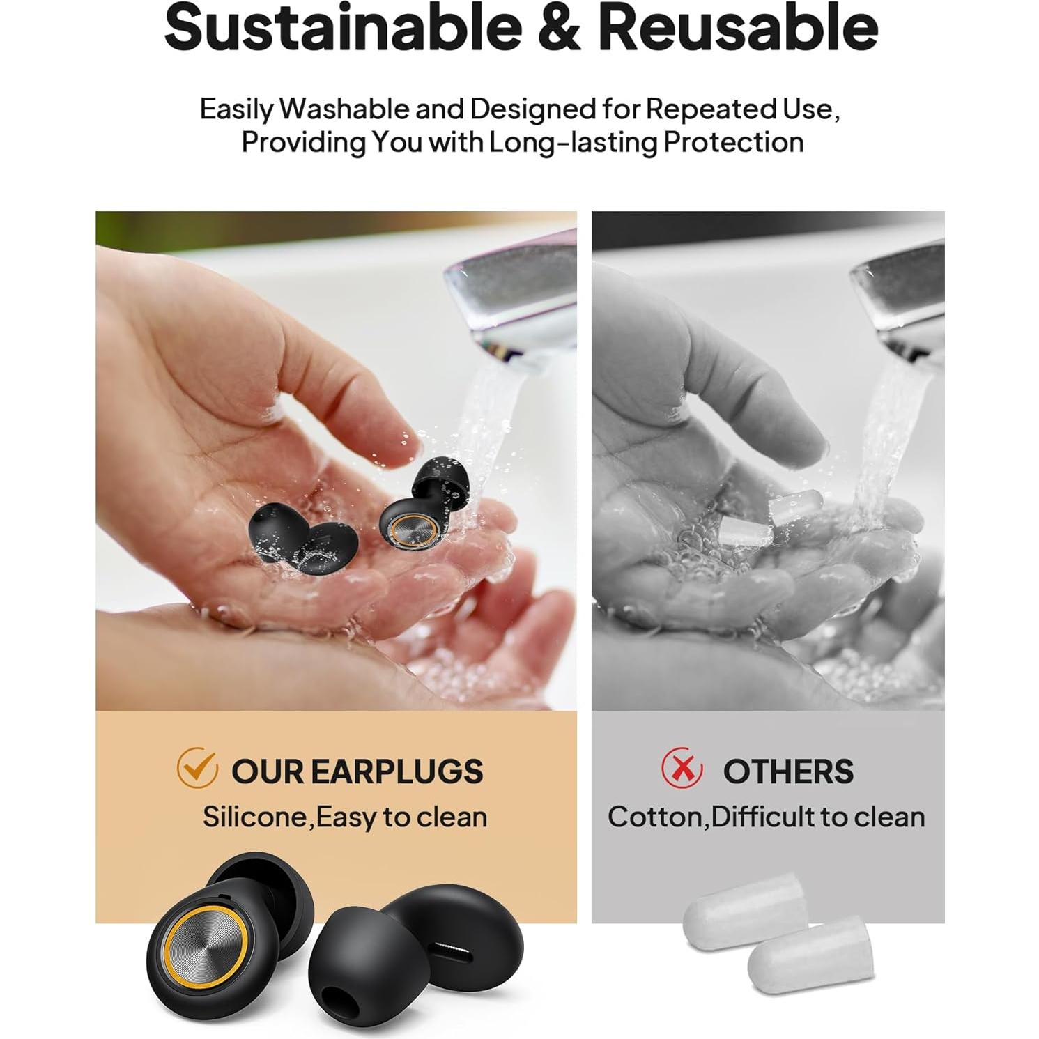 Tapones para oídos Zephronic Y27, silicona, 8 puntas, 45dB