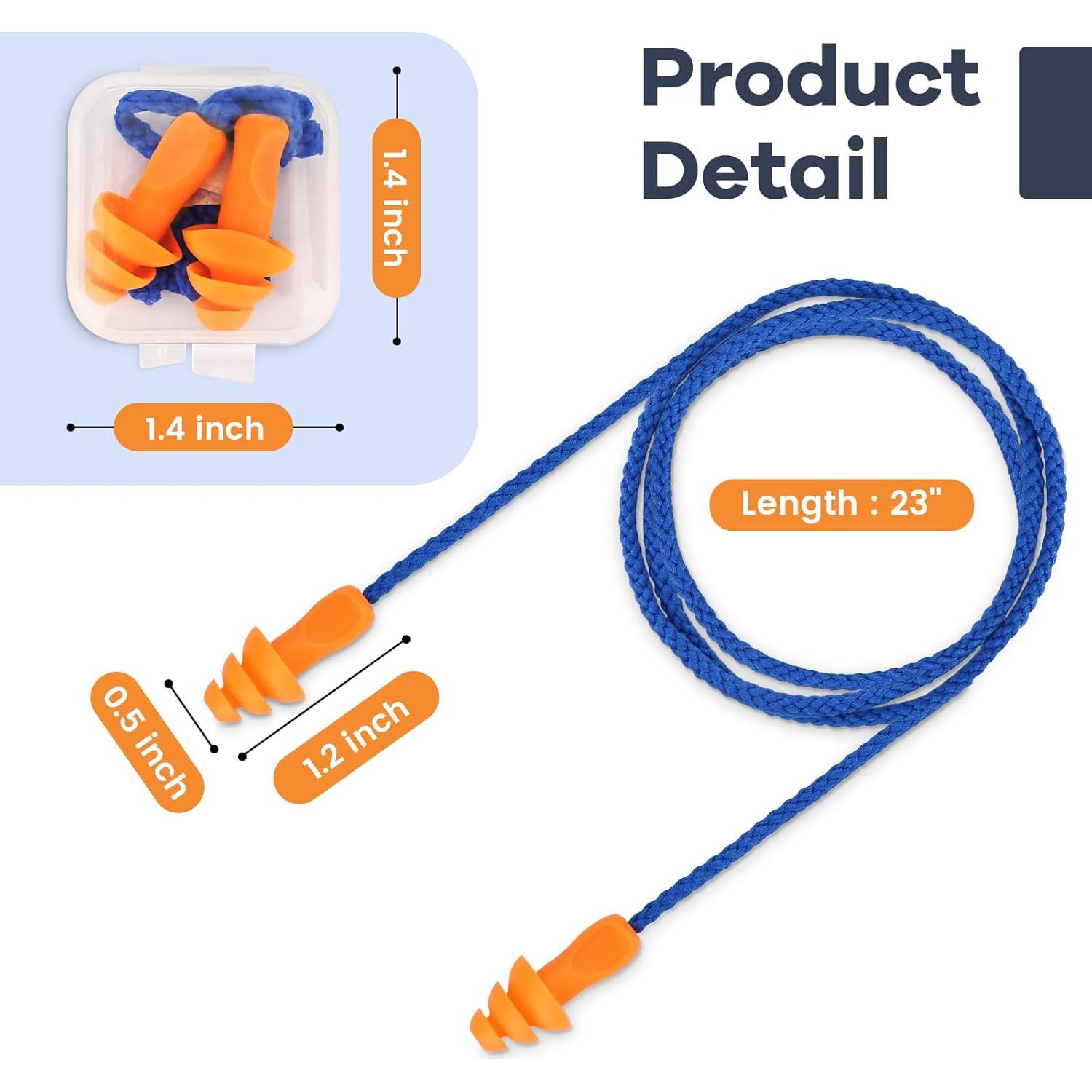 Tapones de Silicona Neeofnt 10 Pares Protección Auditiva
