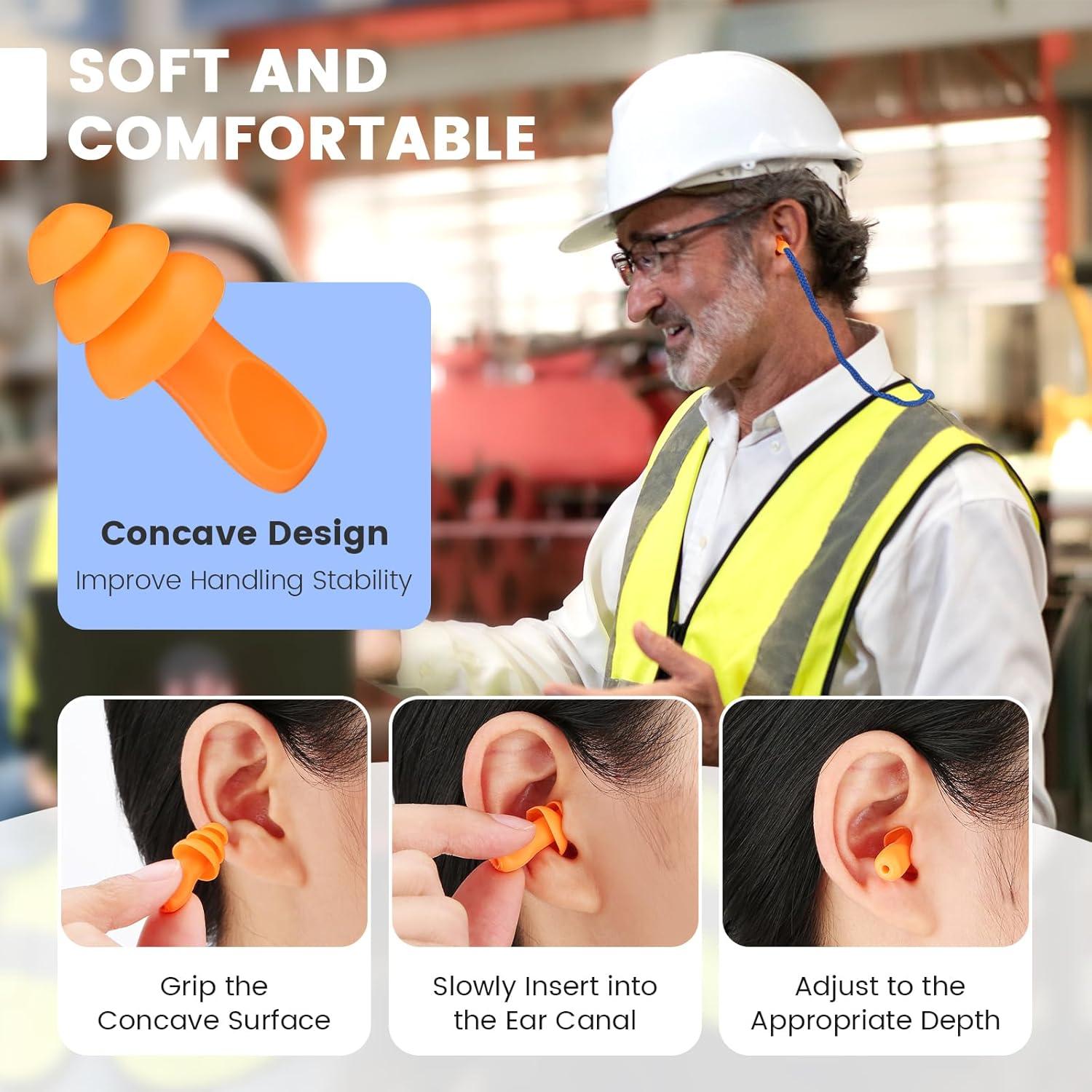 Tapones de Silicona Neeofnt 10 Pares Protección Auditiva