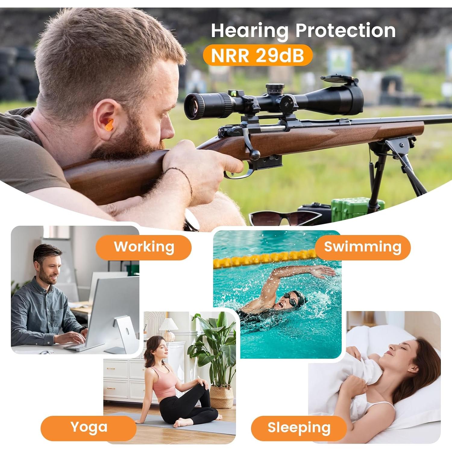 Tapones de Silicona Neeofnt 10 Pares Protección Auditiva