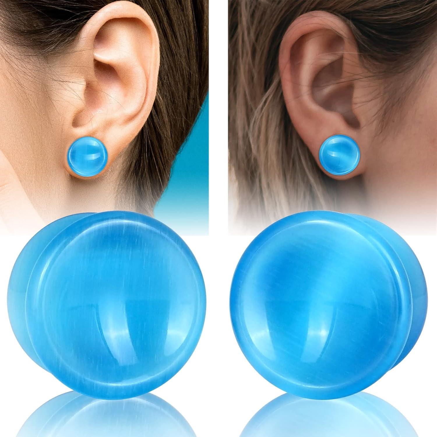 Stuppendux 2 Piezas Tapones de Oído de Piedra Natural 12mm