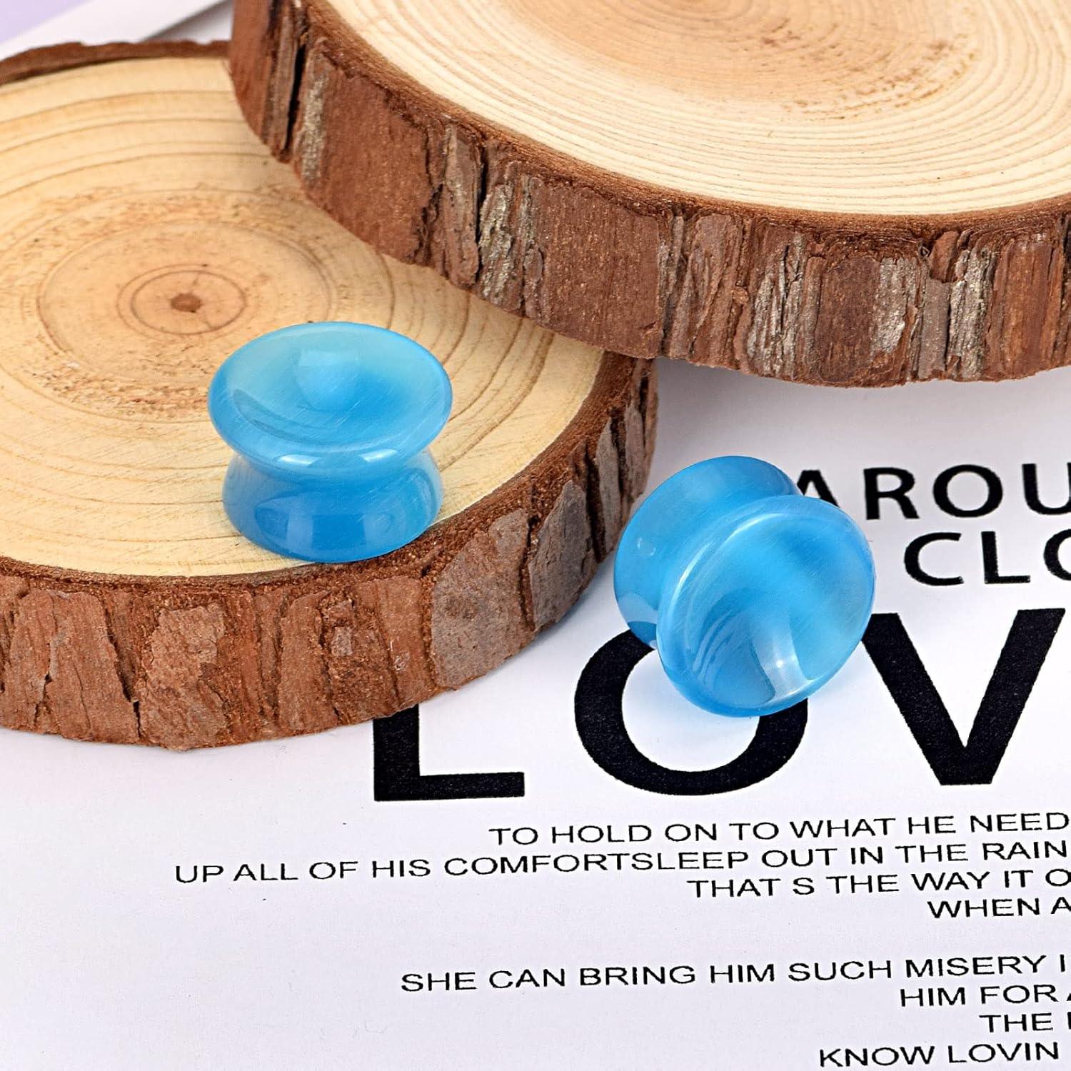 Stuppendux 2 Piezas Tapones de Oído de Piedra Natural 12mm