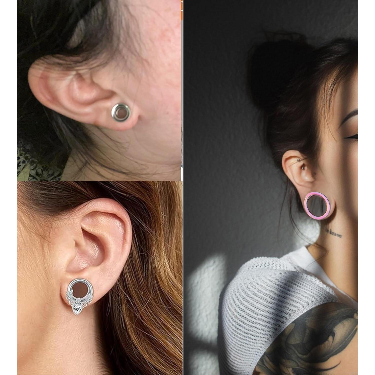 Medidores de Oreja Acero Inoxidable TIANCI Set 8 Piezas 0g 00g 1/2''