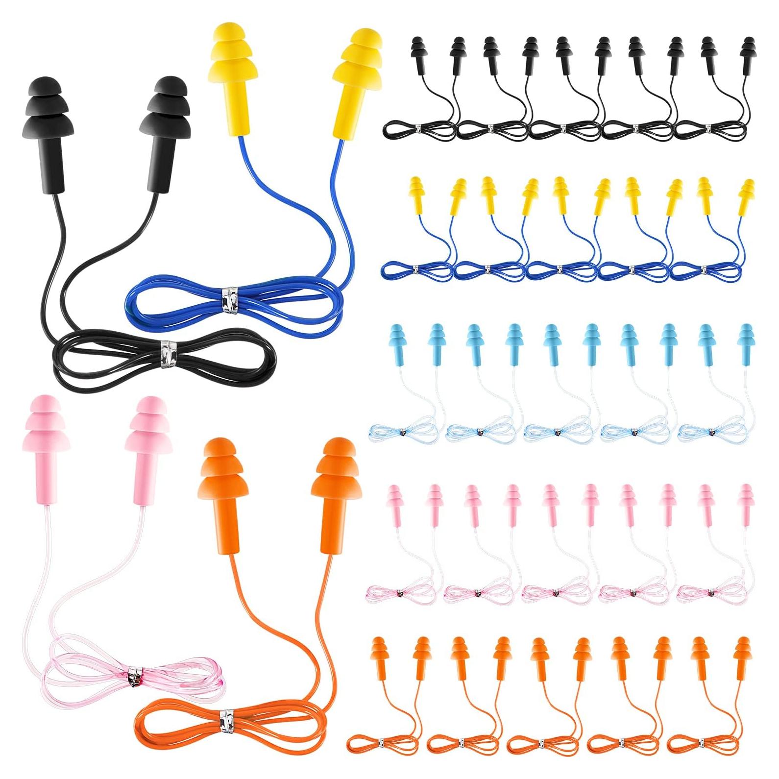 50 Pares de Tapones para Oídos de Silicona LEIFIDE Reutilizables