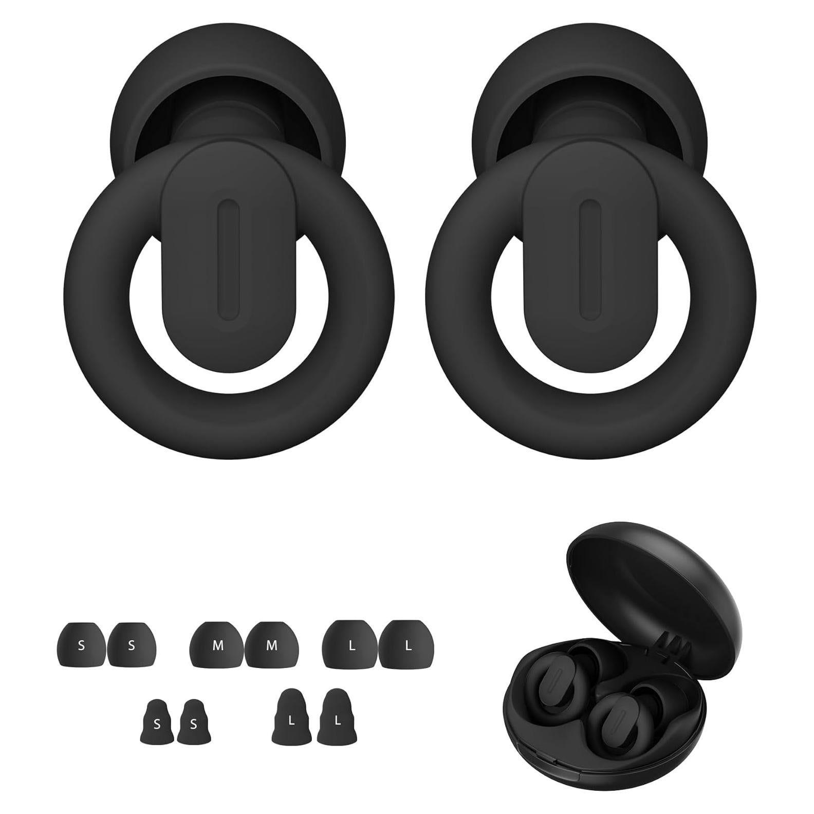 Ear Plugs for Sleeping Noise Cancelling, Reusable Earplugs for Noise Reduction, Soft Silicone Hearing Protection Ear Plugs for Sleep, Work, Noise Sensitivity, Study, Snoring, Concert 30-35dB