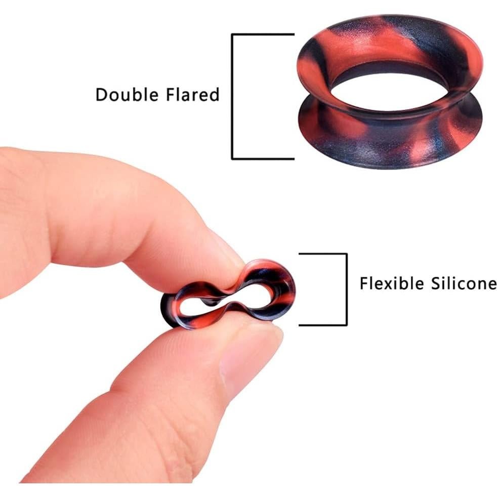 100 Tapones de Silicona Coloridos para Orejas 2g-20mm