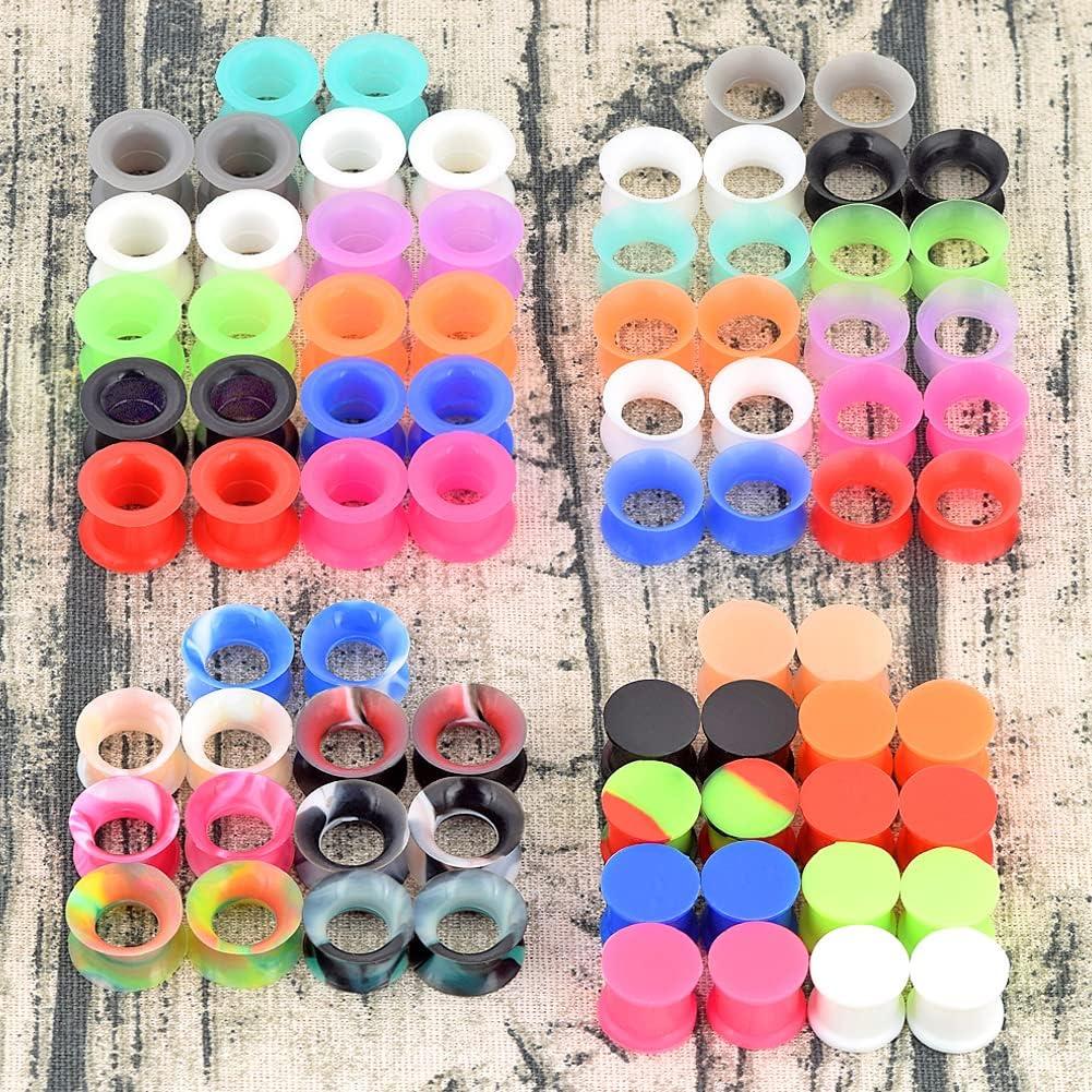 100 Tapones de Silicona Coloridos para Orejas 2g-20mm