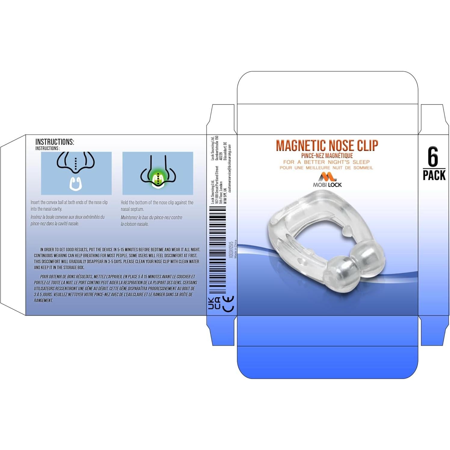 Paquete de 6 Clips Nasales Magnéticos Mobi Lock - Silicona Reutilizable