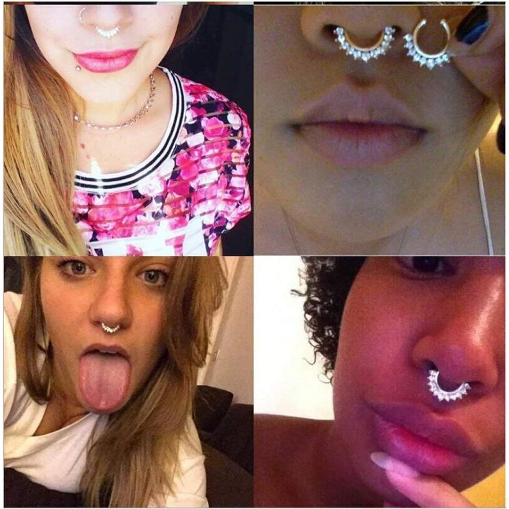 Aros Falsos de Septum Vantiy 6 Piezas con Rhinestone