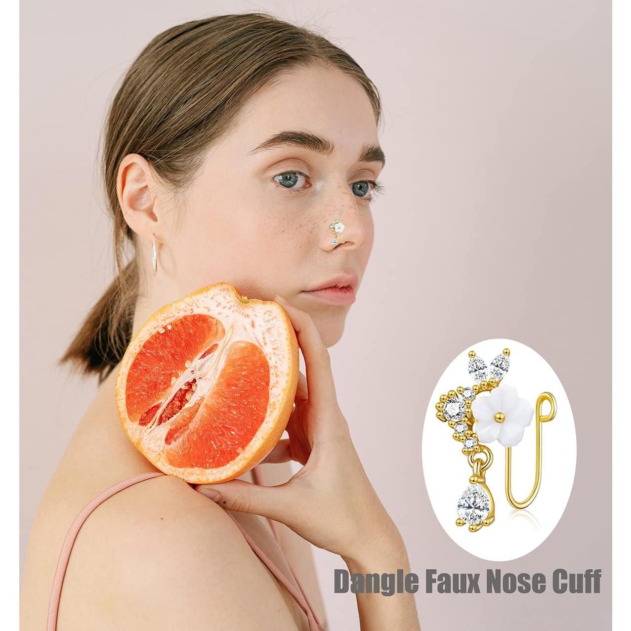 Anillos de Nariz Falsos PLOMFOV 12 Piezas para Mujeres