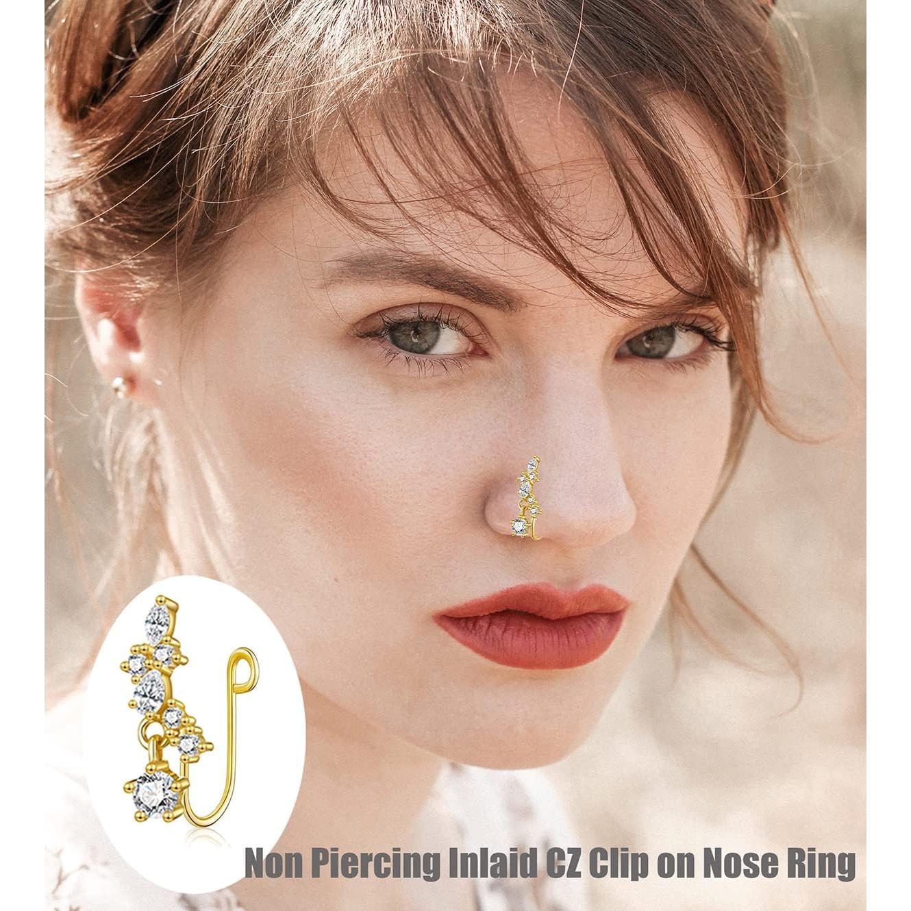 Anillos de Nariz Falsos PLOMFOV 12 Piezas para Mujeres