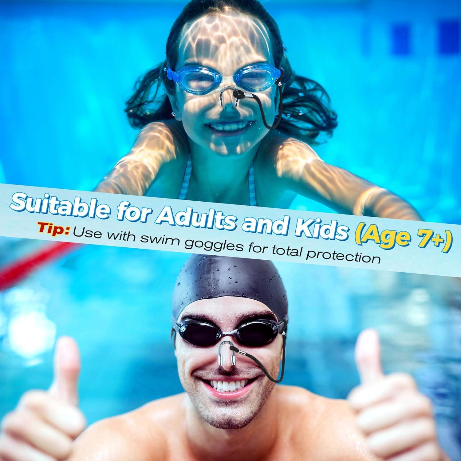 Set de 2 Clips de Nariz para Natación Dunkive con Cordón