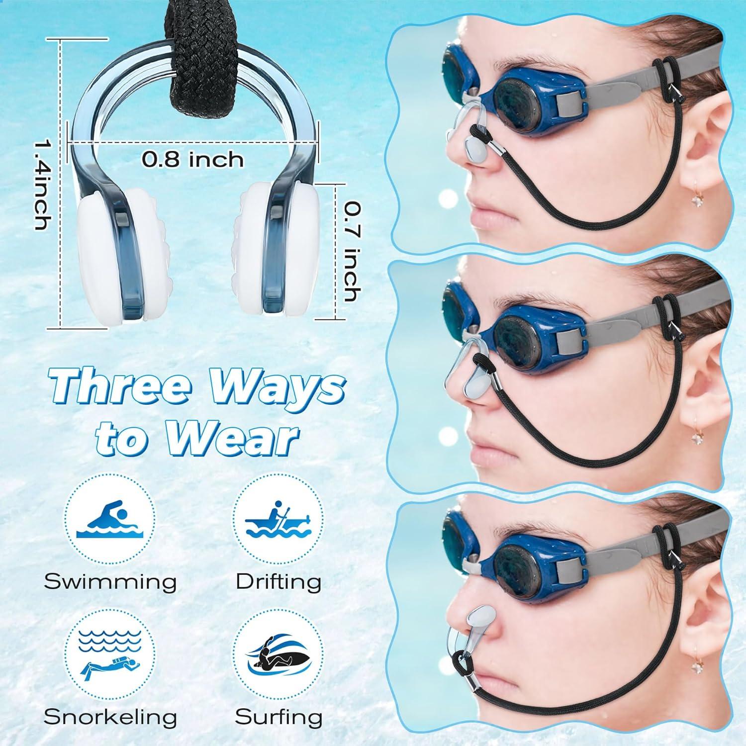 Set de 2 Clips de Nariz para Natación Dunkive con Cordón
