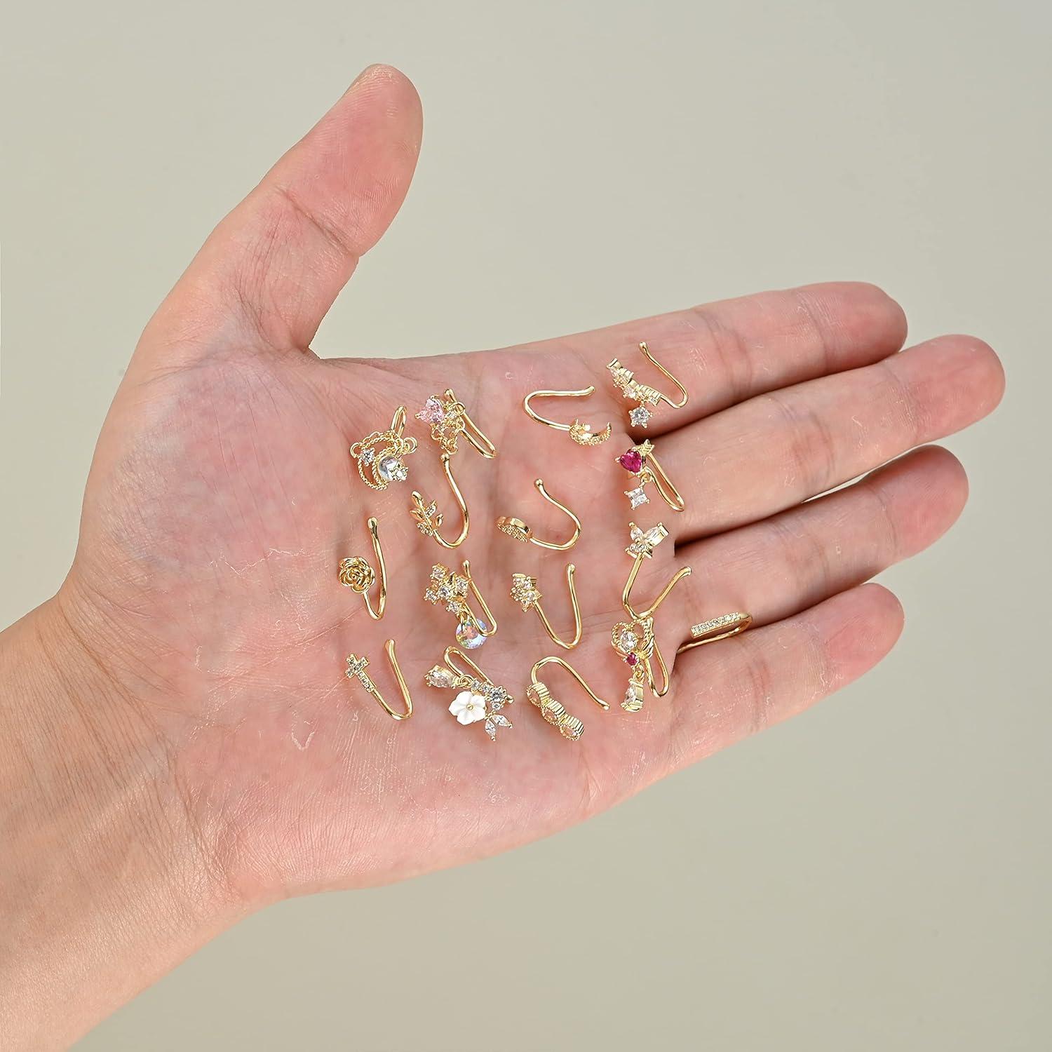 Conjunto 16 Anillos de Nariz Falsos PLOMFOV para Mujeres