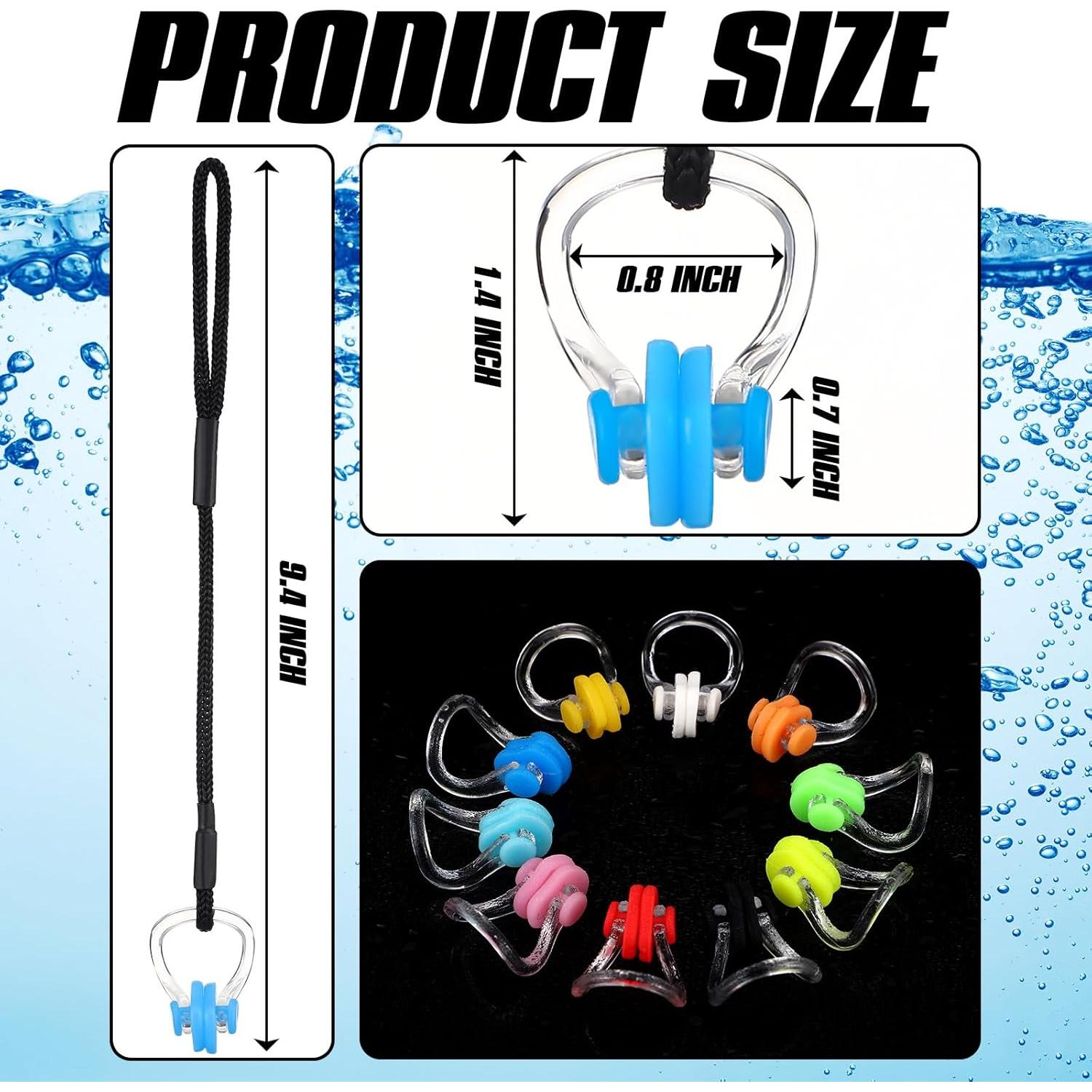 10 Clips de Nariz y Tapones para Oídos Seenelling Accesorios Natación