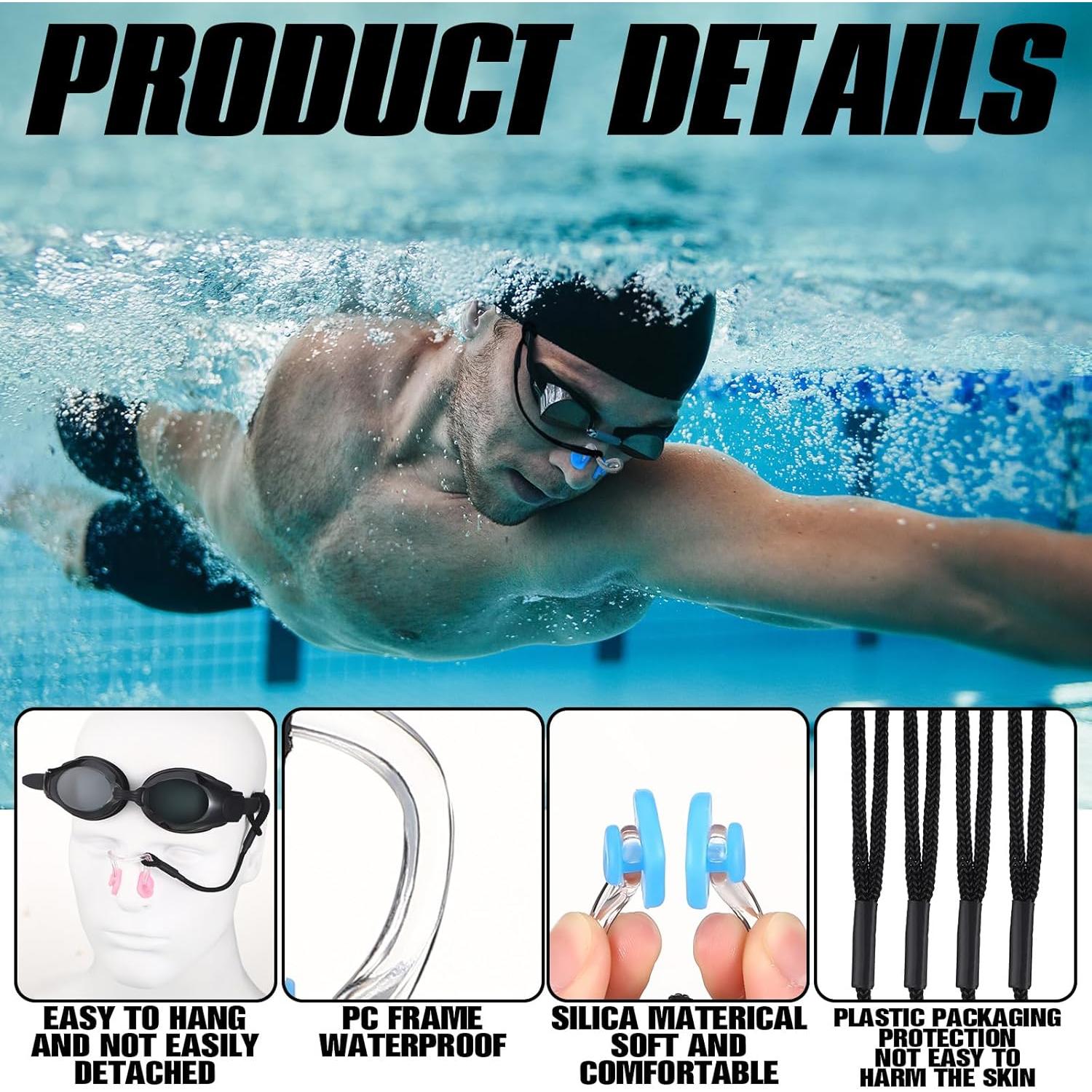 10 Clips de Nariz y Tapones para Oídos Seenelling Accesorios Natación