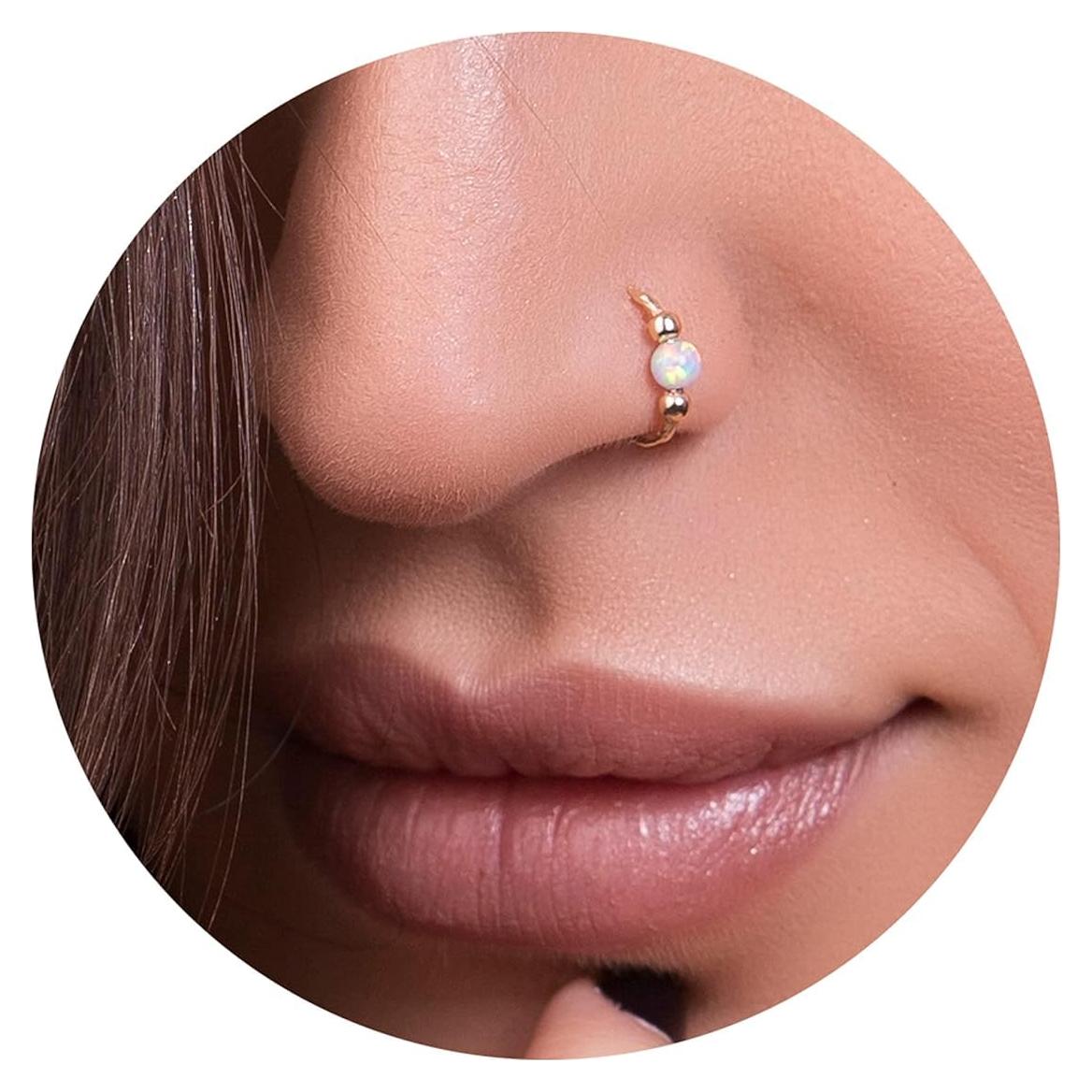 Anillo de Nariz Falso Jolliz 8mm 20G Oro Relleno 14k