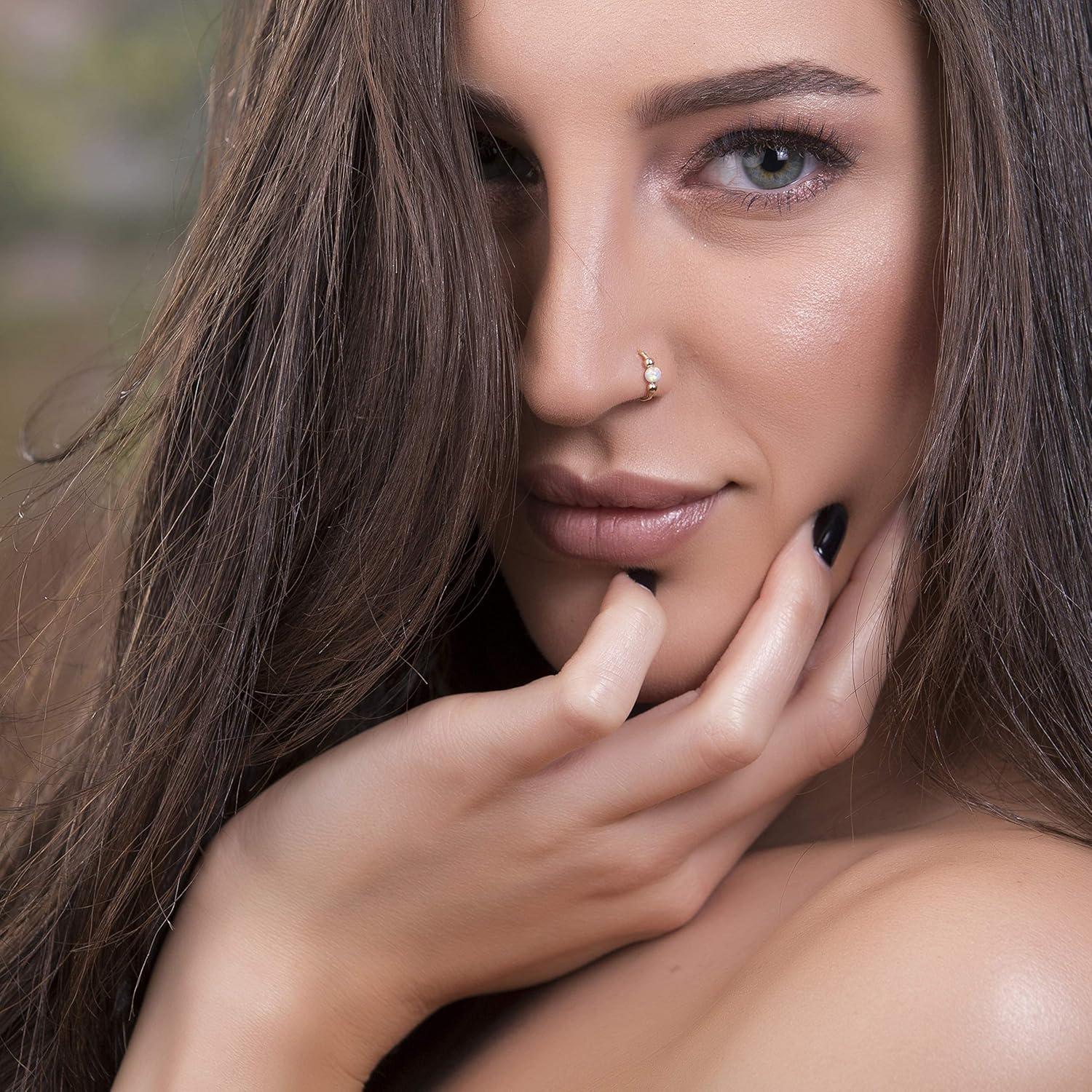 Anillo de Nariz Falso Jolliz 8mm 20G Oro Relleno 14k