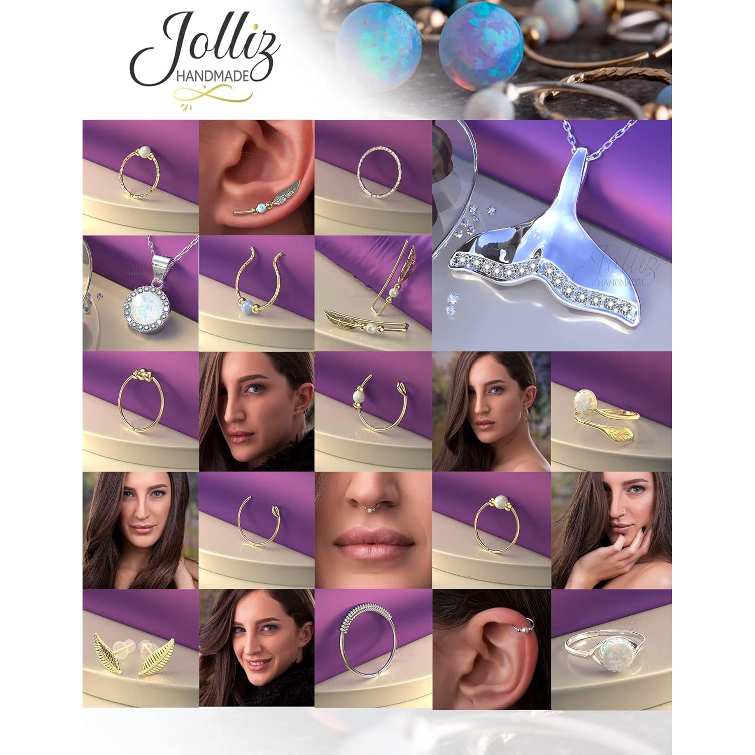 Anillo de Nariz Falso Jolliz 8mm 20G Oro Relleno 14k