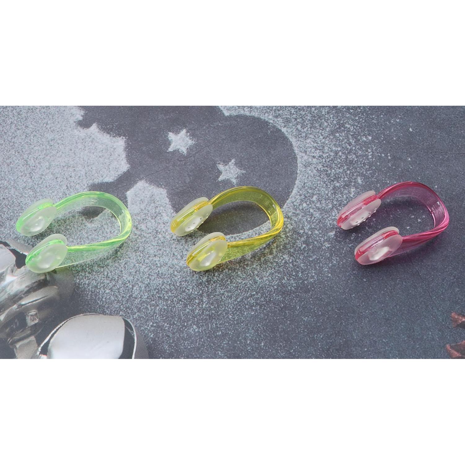 3 Clips de Nariz Ruwado para Nadar Silicona Coloridos 3.6 cm
