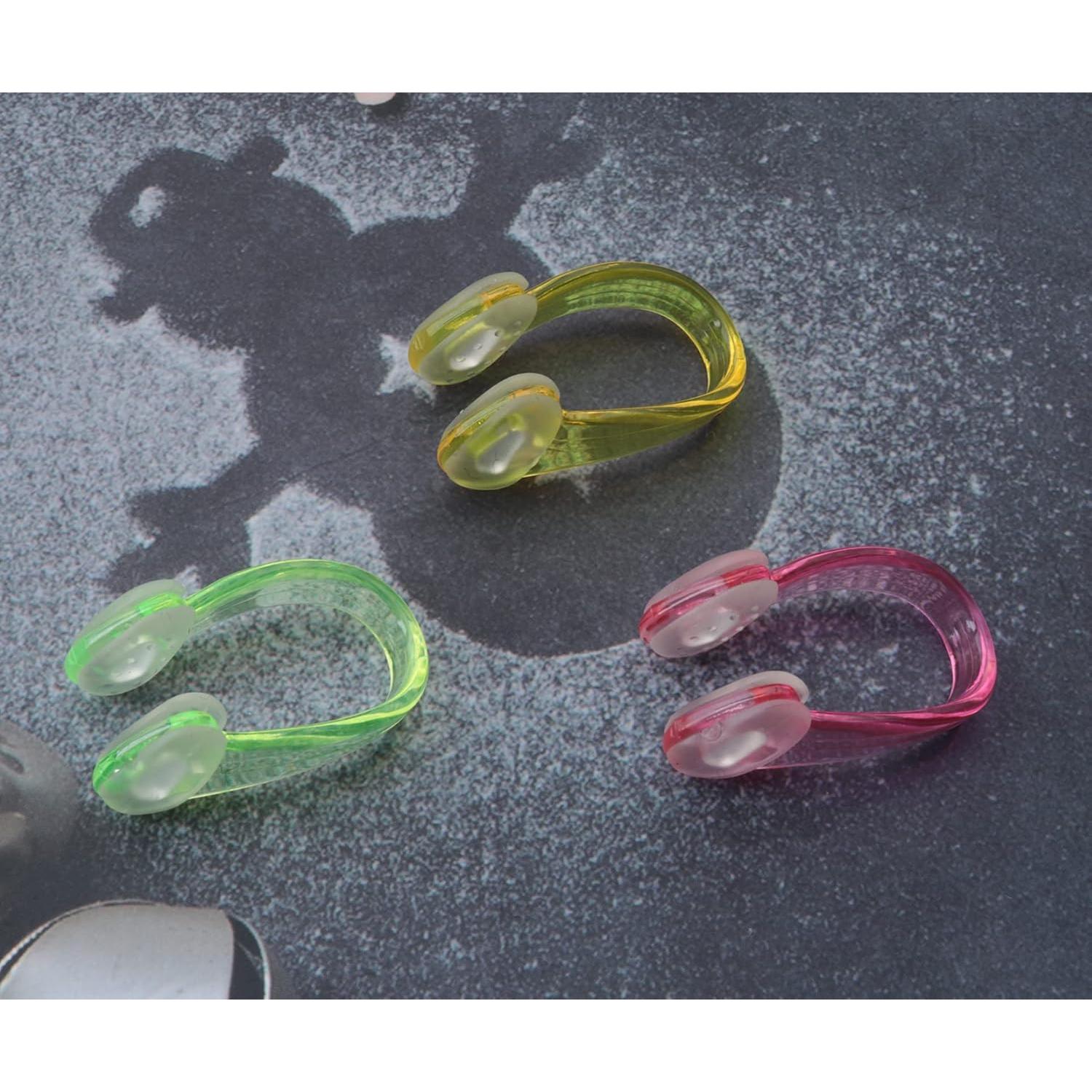 3 Clips de Nariz Ruwado para Nadar Silicona Coloridos 3.6 cm