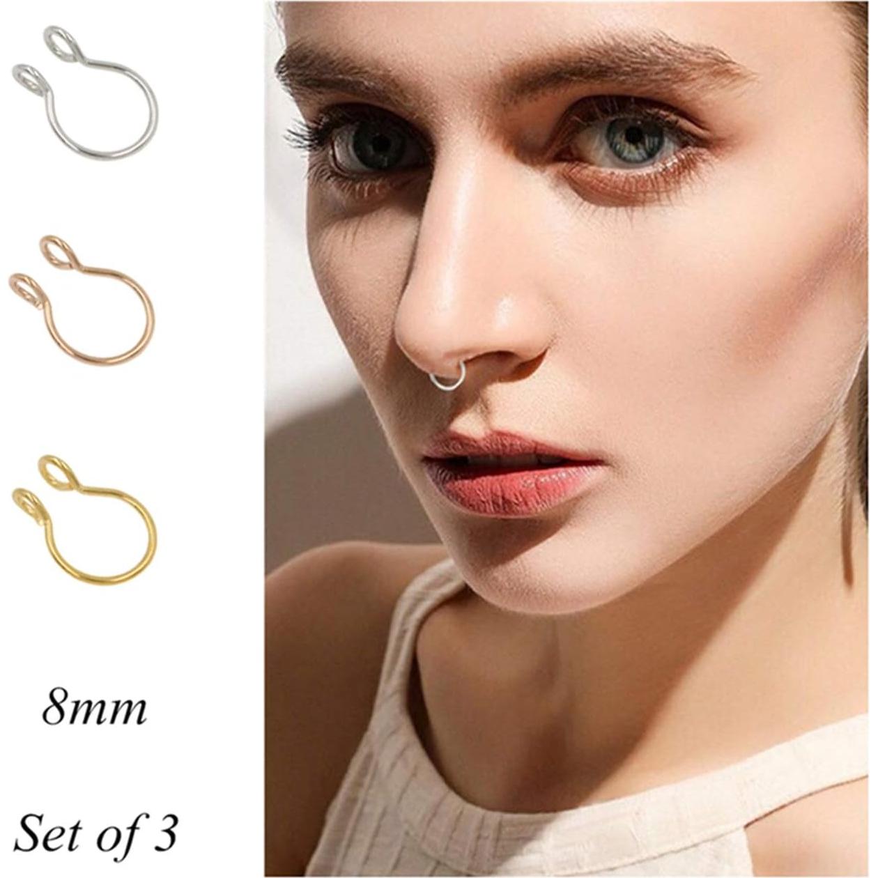 Aros Falsos de Septum NZDLM - Acero Quirúrgico 20g, 8mm