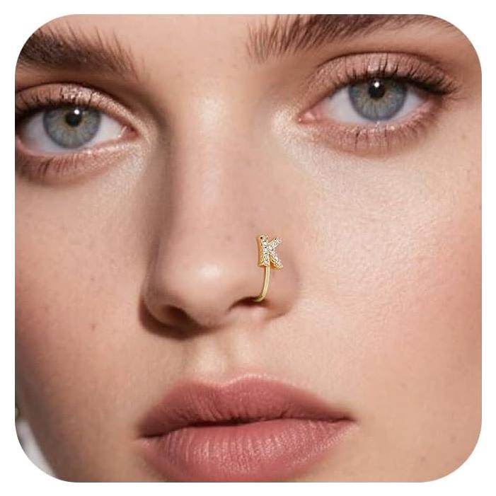 Anillo Falso de Nariz D.Bella Dorado Ajustable Sin Perforación