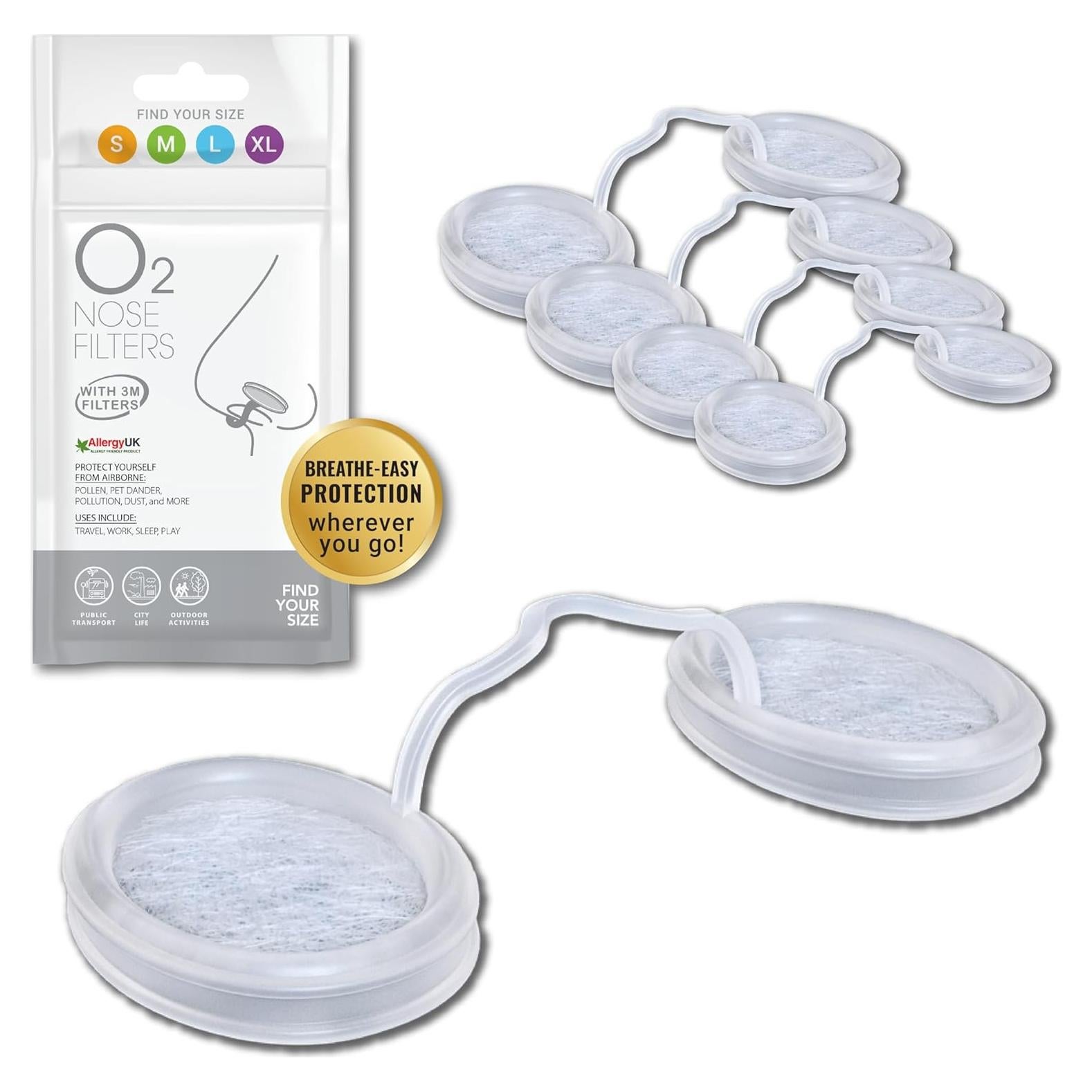 Filtros Nasales O2 3M - Protección contra Alergias y Polvo