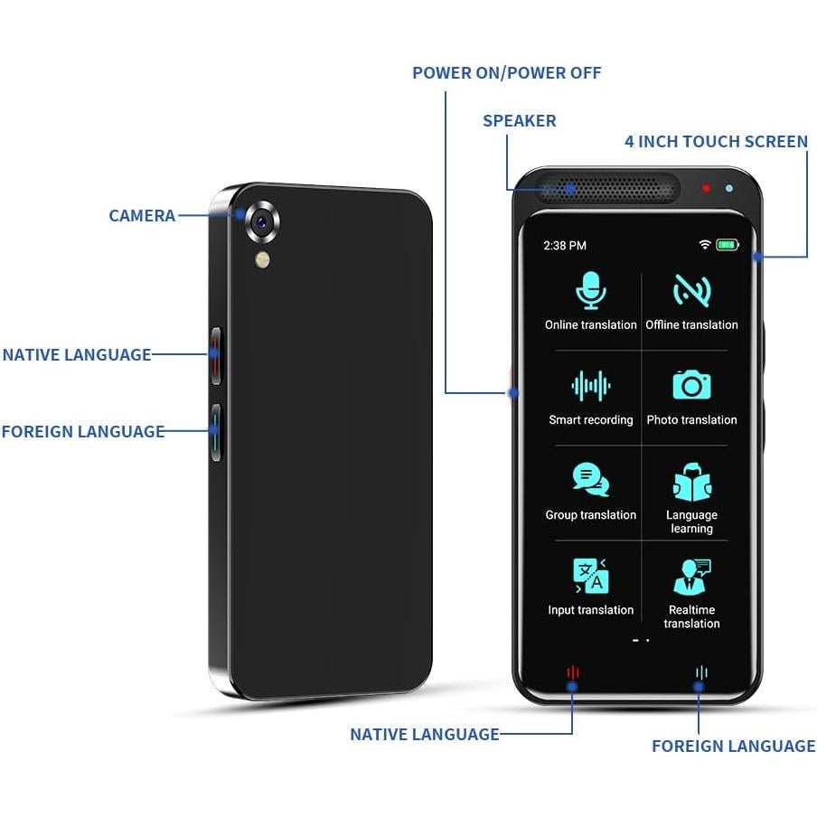 Traductor de Idiomas LTDNB Z9, 138 Idiomas, Pantalla 4.1"