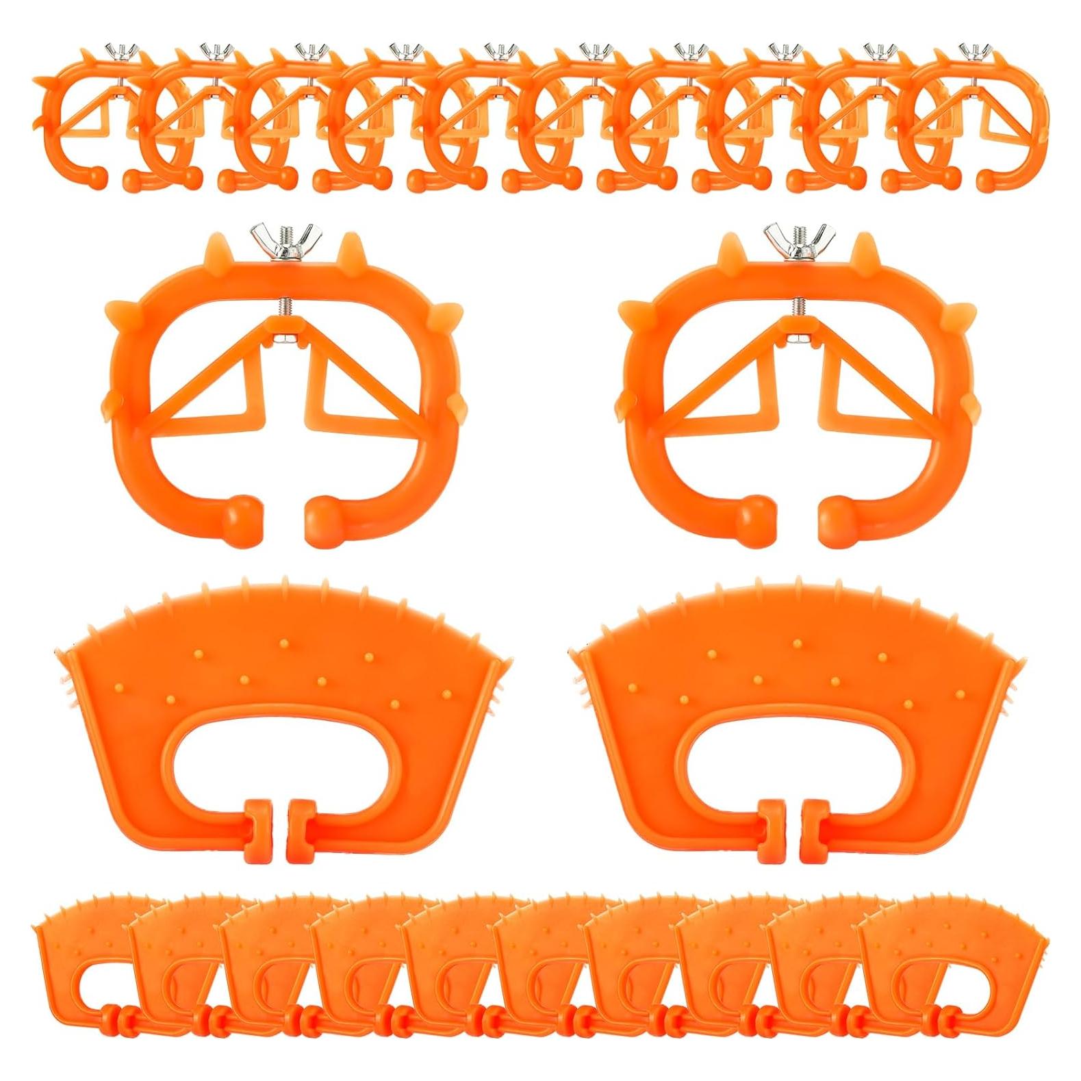 20 Anillos Nasales de Plástico para Ganado Teenyyou - Naranja