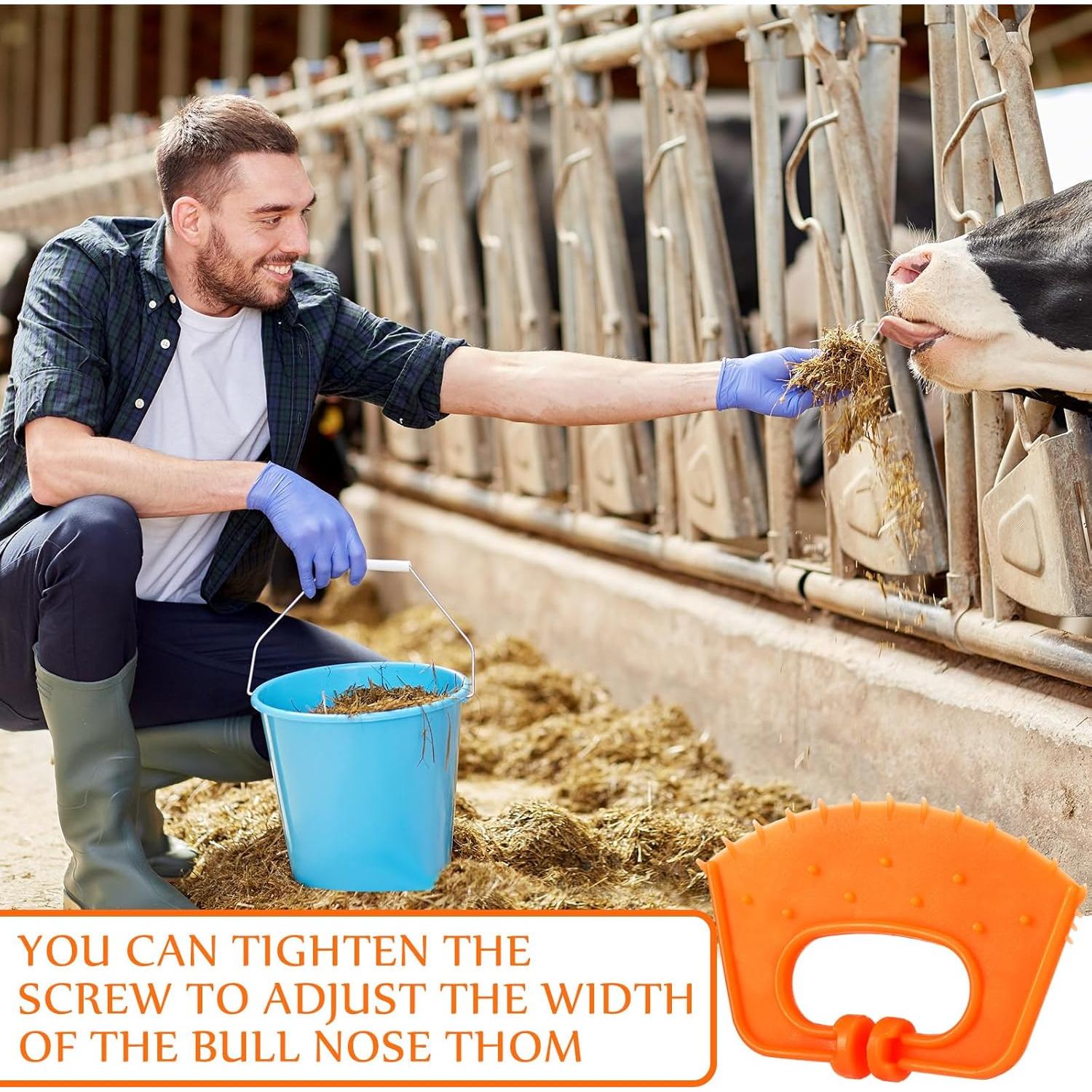 20 Anillos Nasales de Plástico para Ganado Teenyyou - Naranja