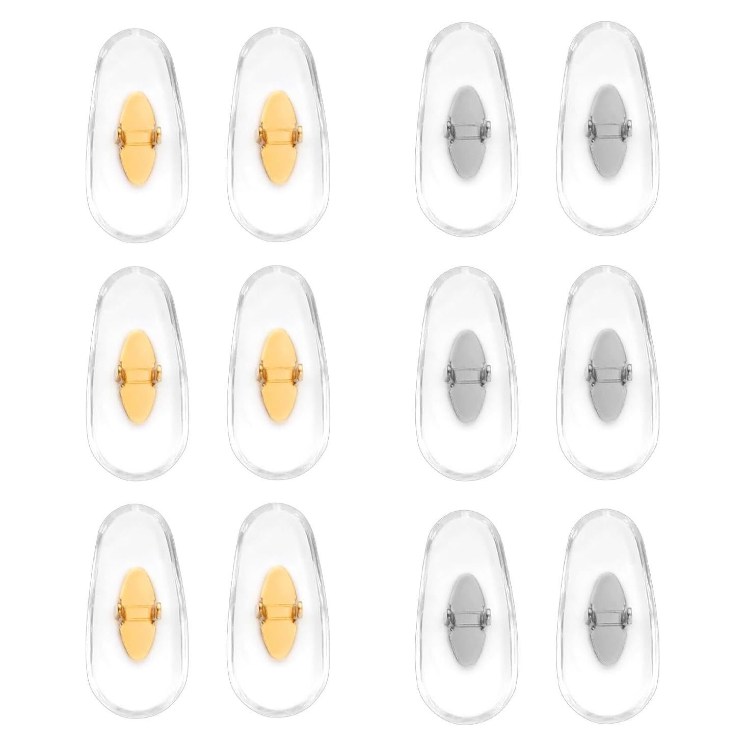 6 Pares Almohadillas Nasales Repuesto Ray Ban Clip-on Oro Plata