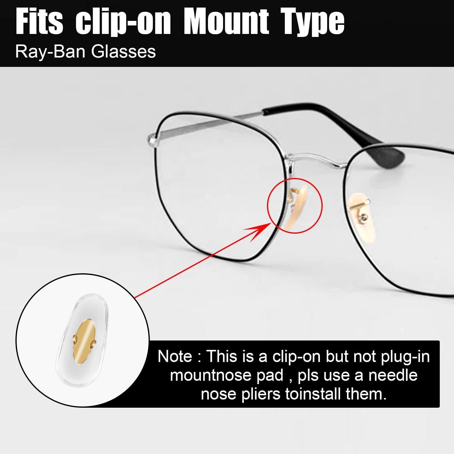 6 Pares Almohadillas Nasales Repuesto Ray Ban Clip-on Oro Plata