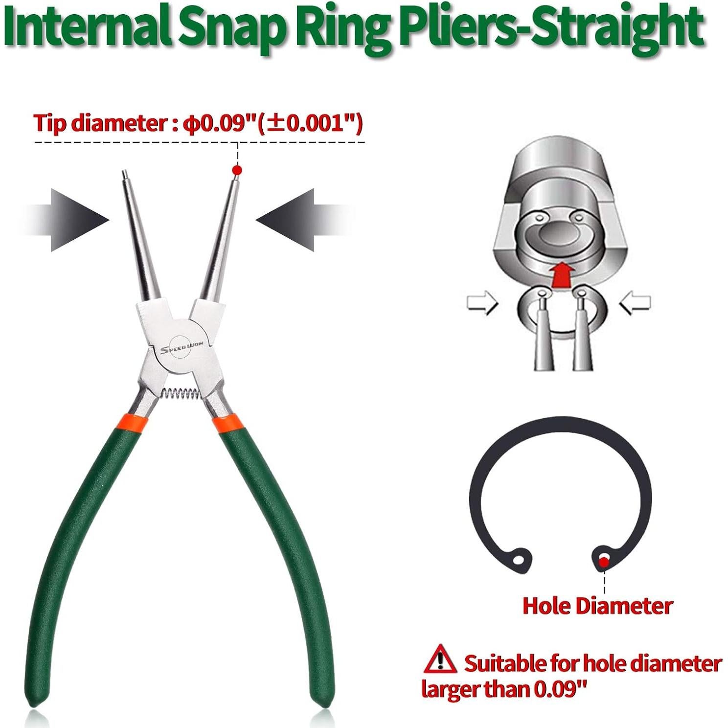 Alicates de Anillo de Snap SPEEDWOX 9" (22.3 cm) Precisión