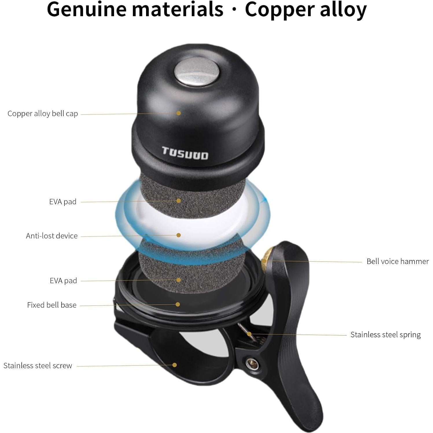 Timbre de Bicicleta TOSUOD Antirrobo y a Prueba de Agua