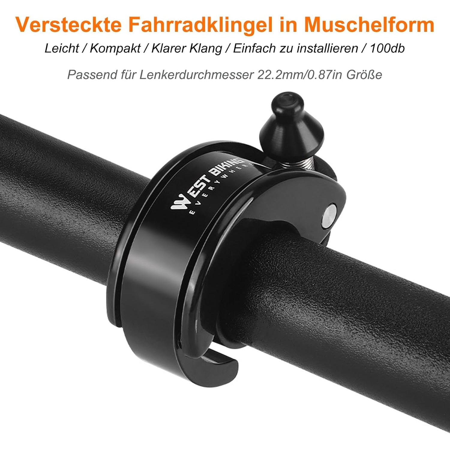 Timbre de Bicicleta KMRDND Oculto 100 dB para Manillar 22.2 mm