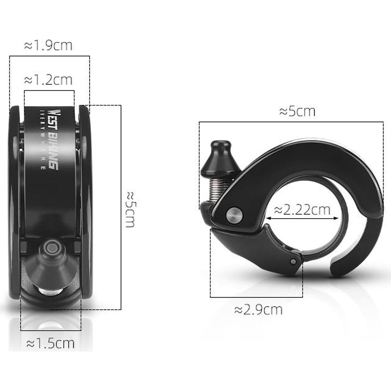 Timbre de Bicicleta KMRDND Oculto 100 dB para Manillar 22.2 mm