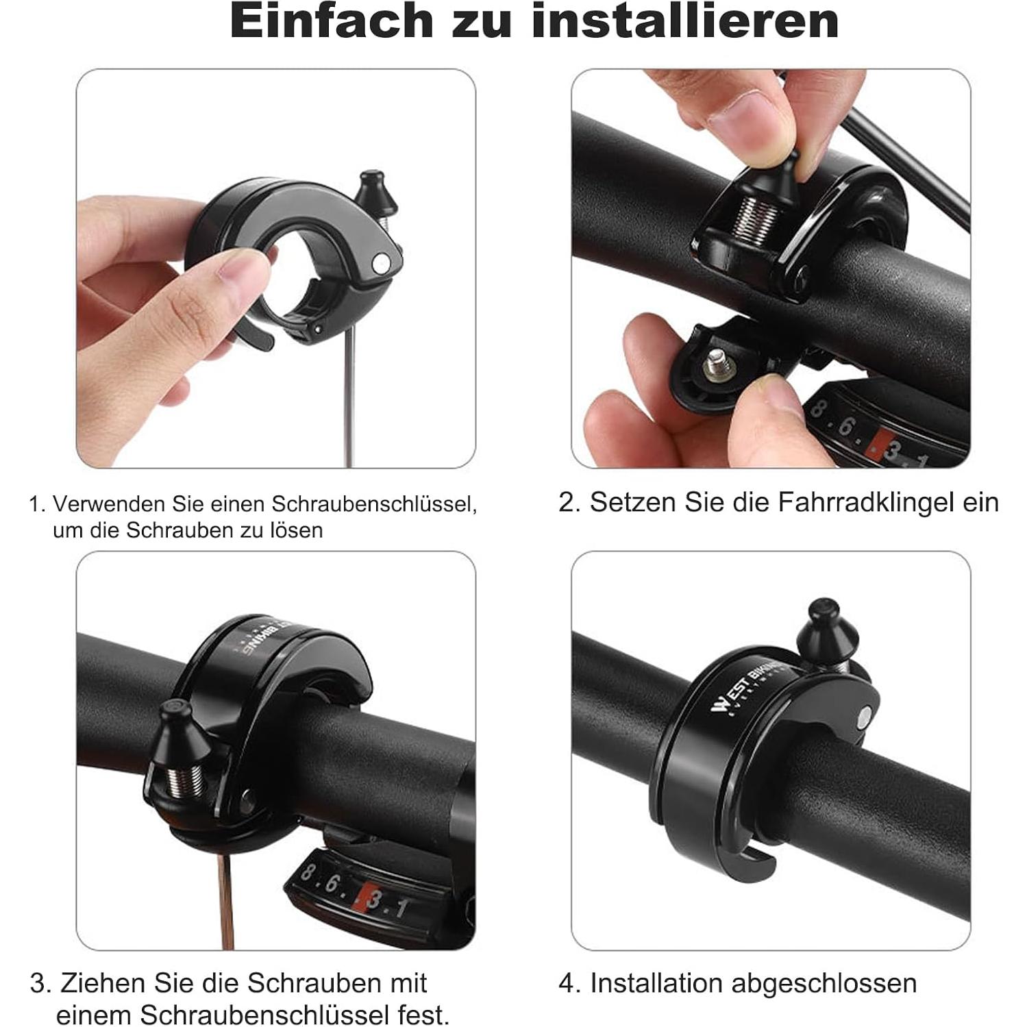 Timbre de Bicicleta KMRDND Oculto 100 dB para Manillar 22.2 mm