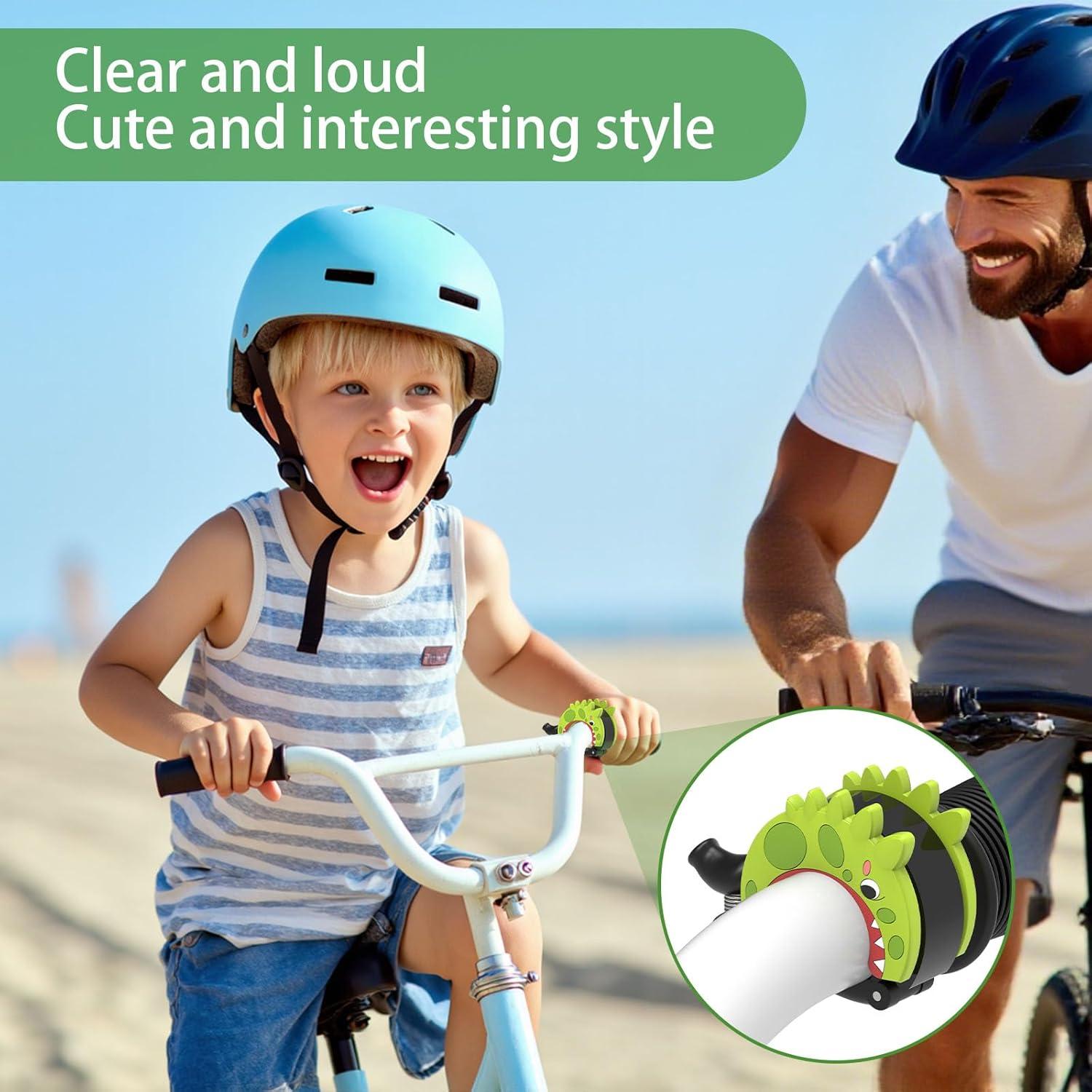 Timbre de Bicicleta para Niños CJAID Dinosaurio 110dB Verde