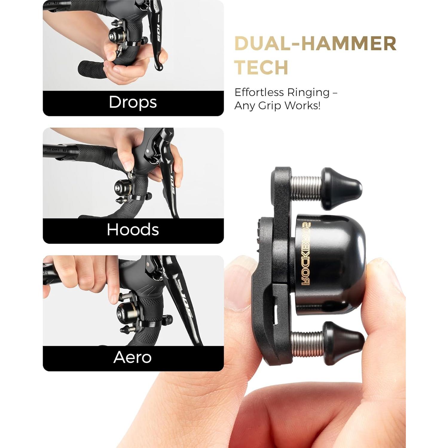 Campana de Bicicleta ROCKBROS Ajustable Doble Martillo 100dB