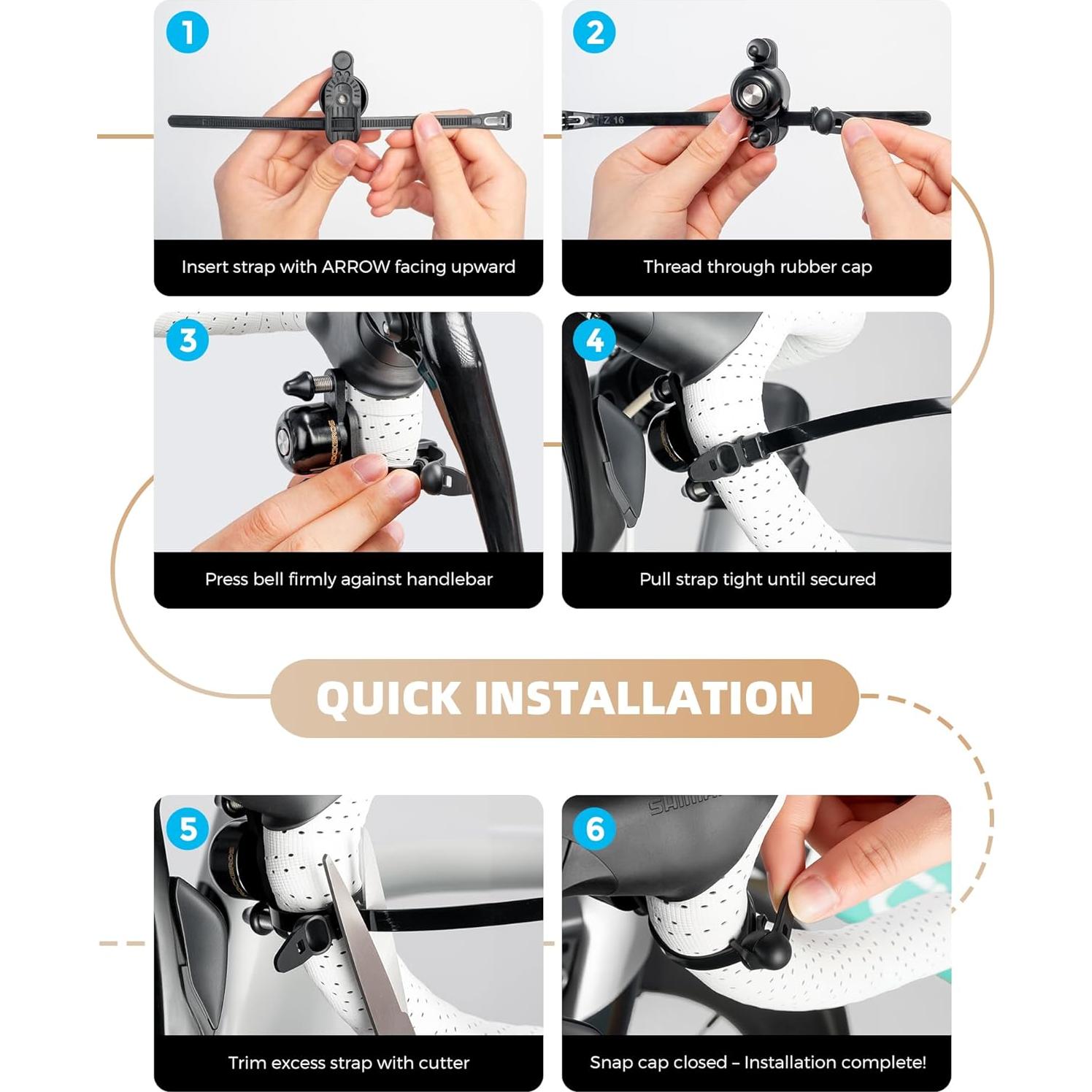 Campana de Bicicleta ROCKBROS Ajustable Doble Martillo 100dB